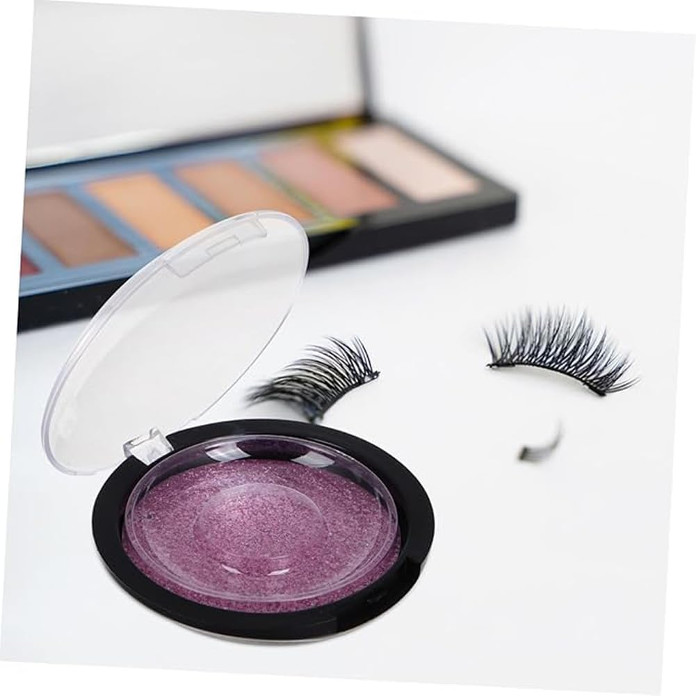 5Pcs Pink Plastic Glitter Clear False Eyelash Storage Cases for Women image number 6