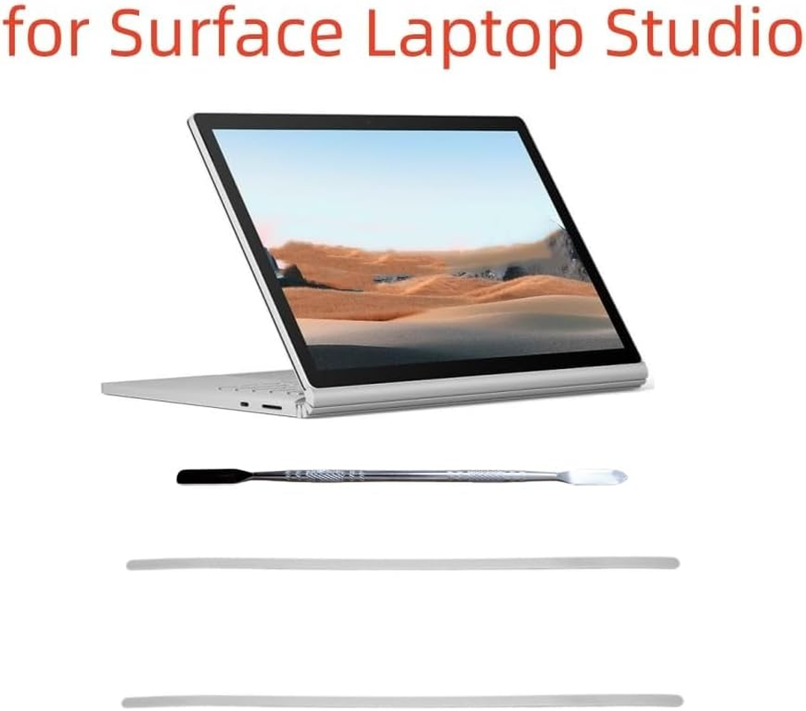 Rubber Feet Strips Replacement for Surface Laptop Studio 14.4 Inch with Stainless Steel Lever Laptop Bottom Case Non-Slip Bumper Rubber Foot Strips Grey image number 2