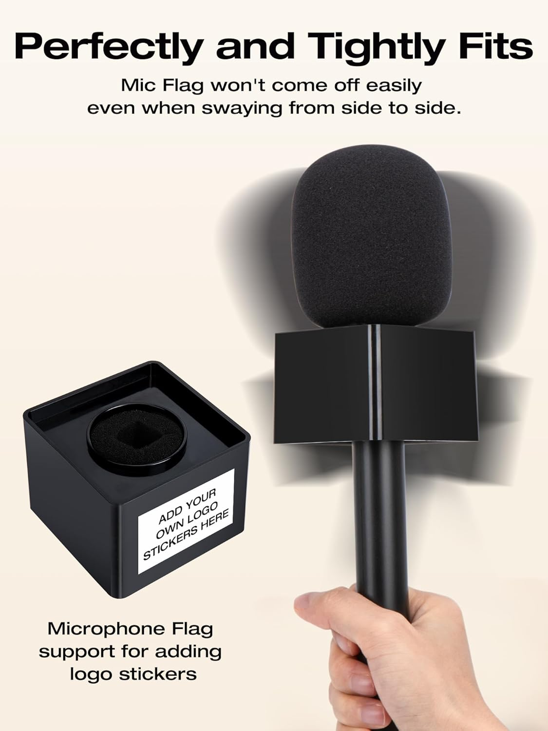SUNMON Mic Handle for Rode Wireless GO I/Ii/Pro DJI Mic 1/2,Rode Interview Microphone Adapter Handheld with Interview Cube Box image number 6