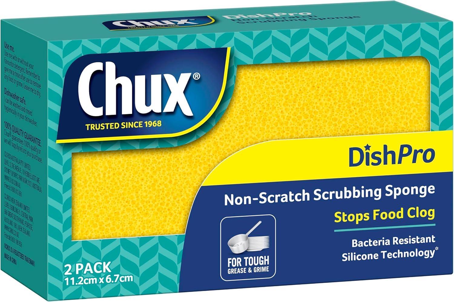 Chux Dishpro Non-Scratch Silicone Scrubbing Sponge, for Tough Grease and Grime, 2 Count