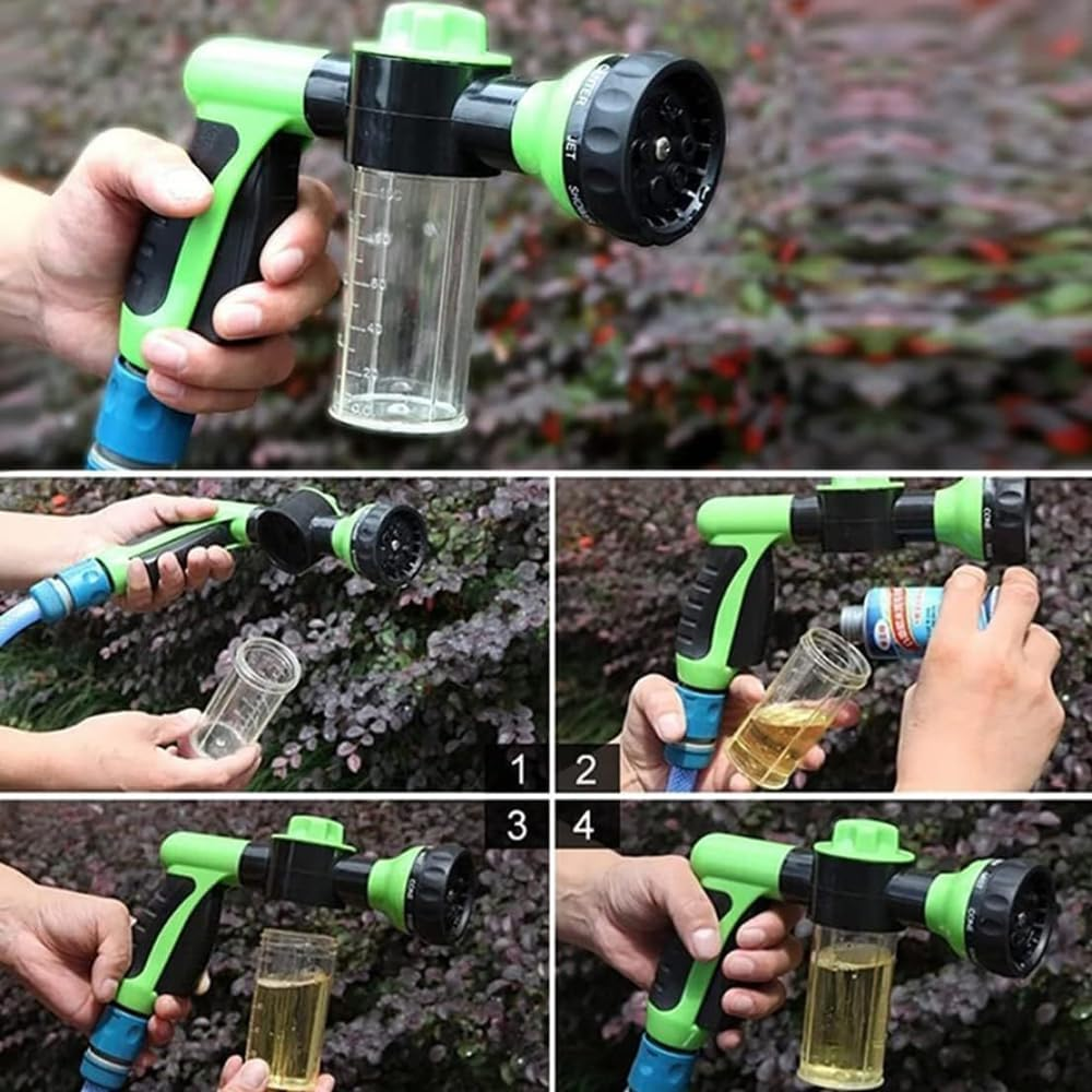 Foam Sprayer Gun Foam Sprayer Garden Hose Nozzle for Car Wash Pressure Nozzle for Watering Plants Soap Dispenser Gun High Pressure Car Wash Brush Foam Gun 8 Adjustable Spray Patterns image number 5