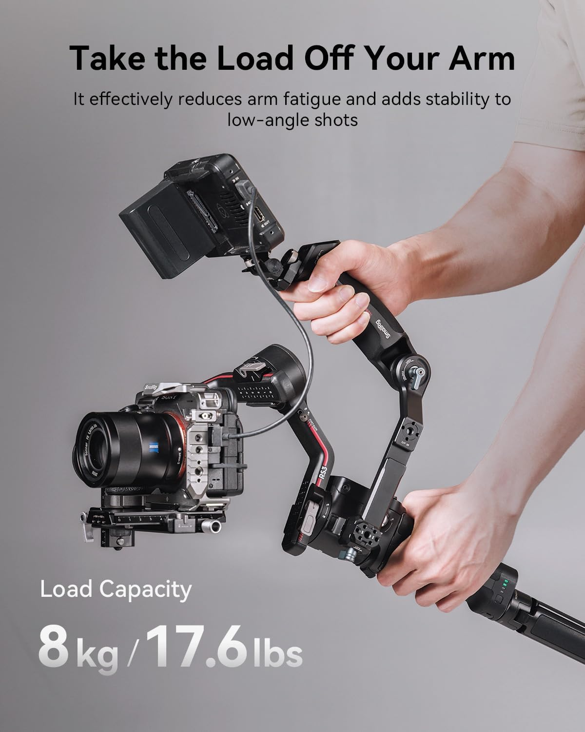 Smallrig Adjustable Sling Handgrip Gimbal Sling Handle for DJI RS 4 Mini, RS 4, RS 4 Pro, RS 3 Mini, RS 3, RS 3 Pro, RS 2, RSC 2, 17.6Lb Load, Ergonomic Grip for Low Angle Shots, W/Qd Socket image number 1