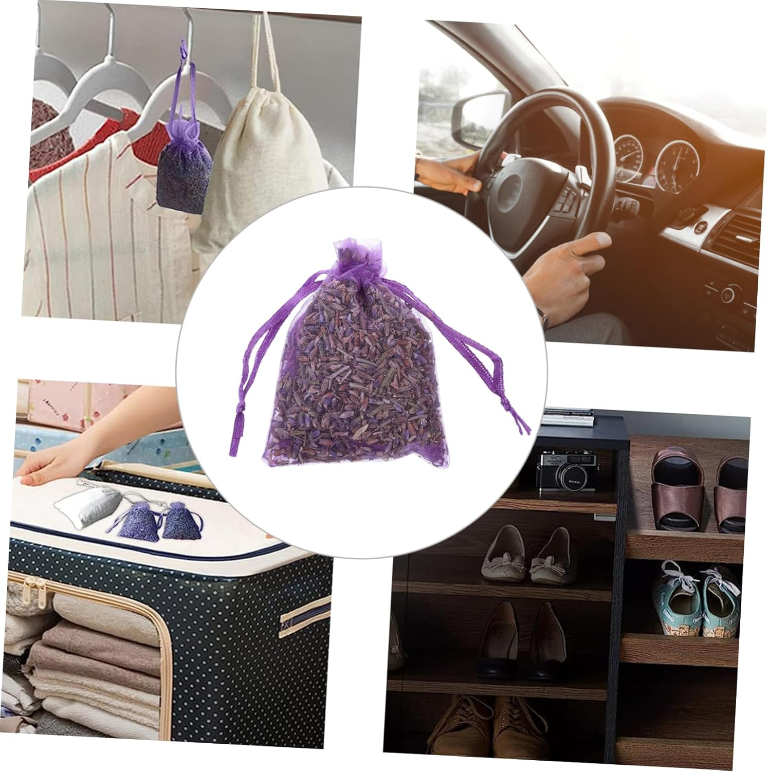STOBAZA 12Pcs Lavender Sachet Bags 10G Each, Portable Perfumed Lavender Sachets for Closets Drawers Cars Wardrobes, Home Fragrance Decor with Natural Scent image number 1