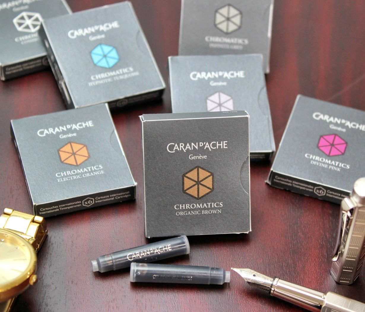 Caran D'Ache CD8021.049 Ink Cartridges - Organic Brown (Pack of 6) image number 6