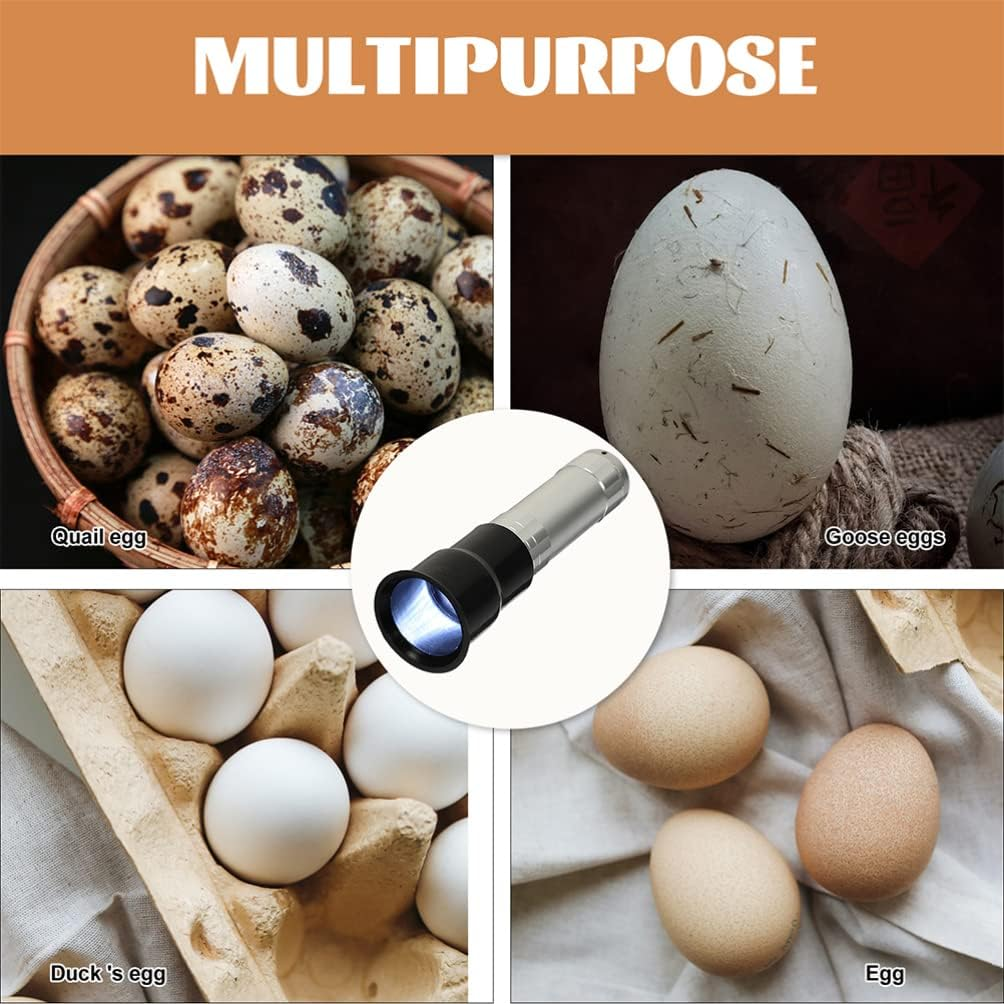 Mipcase Egg Candler Incubator Candling Lamp Handheld LED Egg Tester for Chicken Duck Goose Portable Candling Light 2Pcs ABS Material Suitable for Farm Incubation and Hatching image number 1