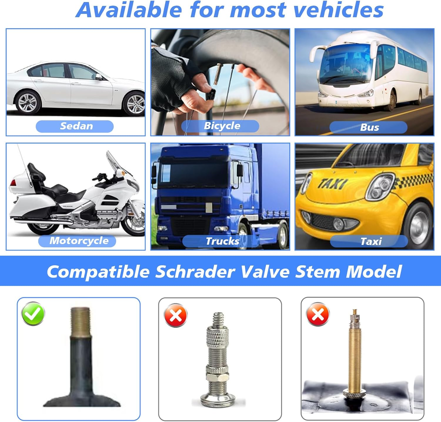 24 PCS Car Tire Valve Stem Caps, Premium Aluminum Alloy Dustproof Valve Covers, Universal Airtight Seal Corrosion-Resistant Wheel Tire Valve Cover for Cars, Suvs, Trucks, Motorcycles, Bikes (Black) image number 1