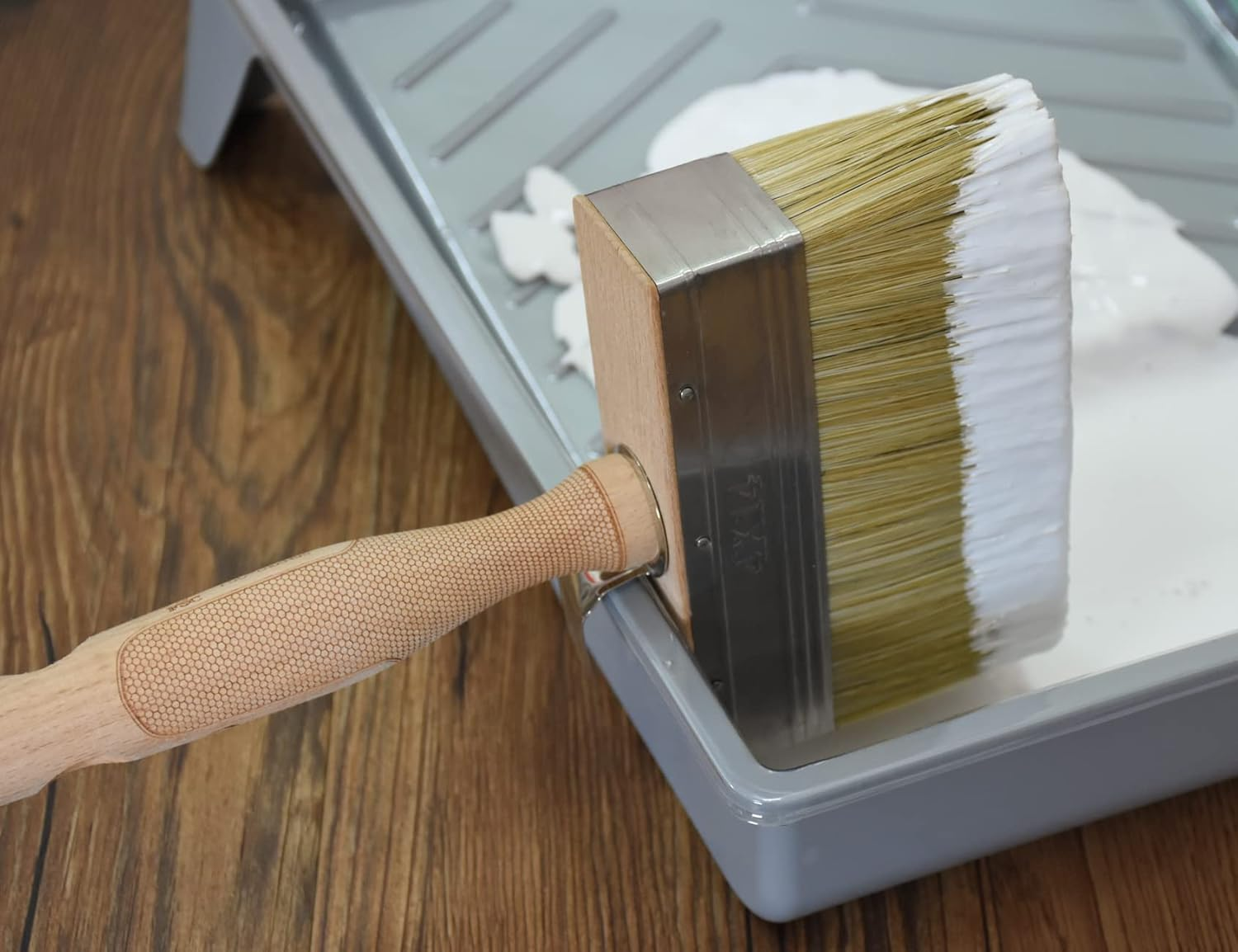 ROLLINGDOG Deck Stain Brush Applicator - Limewash Brush Wood Handle Large Deck Stain Brush for Wall, Wood, Fence, Floor Painting(5.5 Inch) image number 3