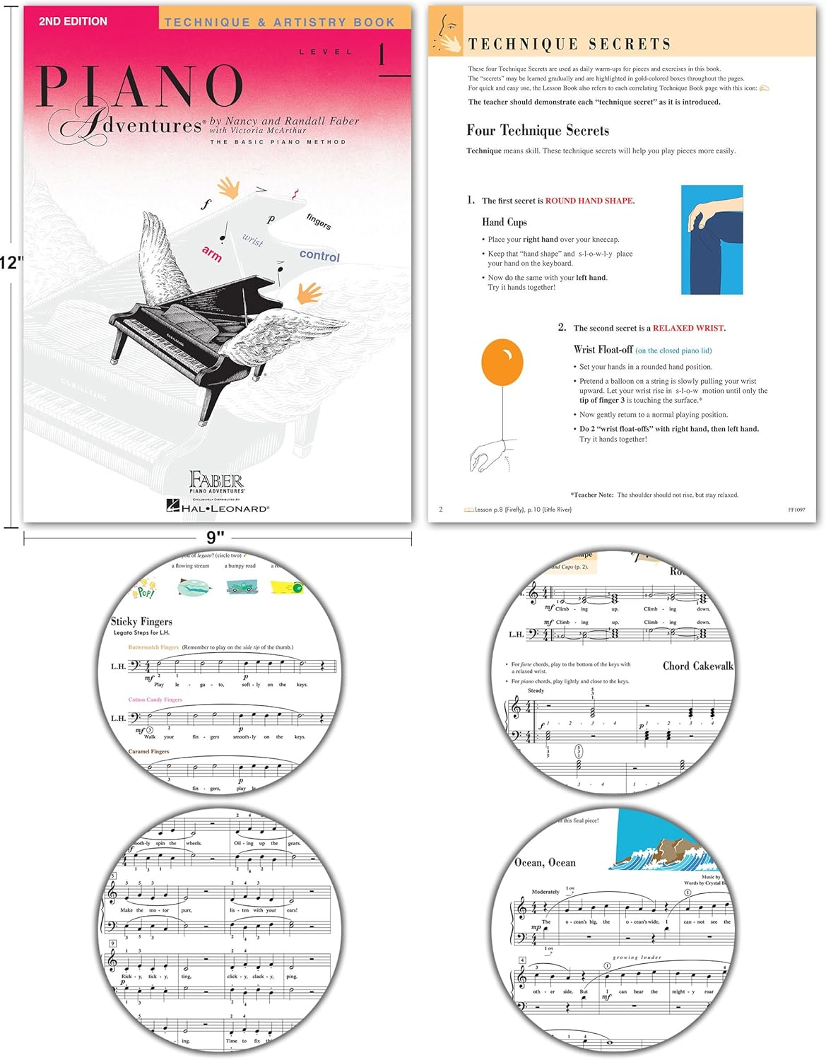 Piano Adventures Level 1 2Nd Edition Learning Set by Nancy Faber - Lesson, Theory, Performance, Technique & Artistry Books & Juliet Music Piano Keys 88/61/54/49 Full Set Removable Sticker image number 6