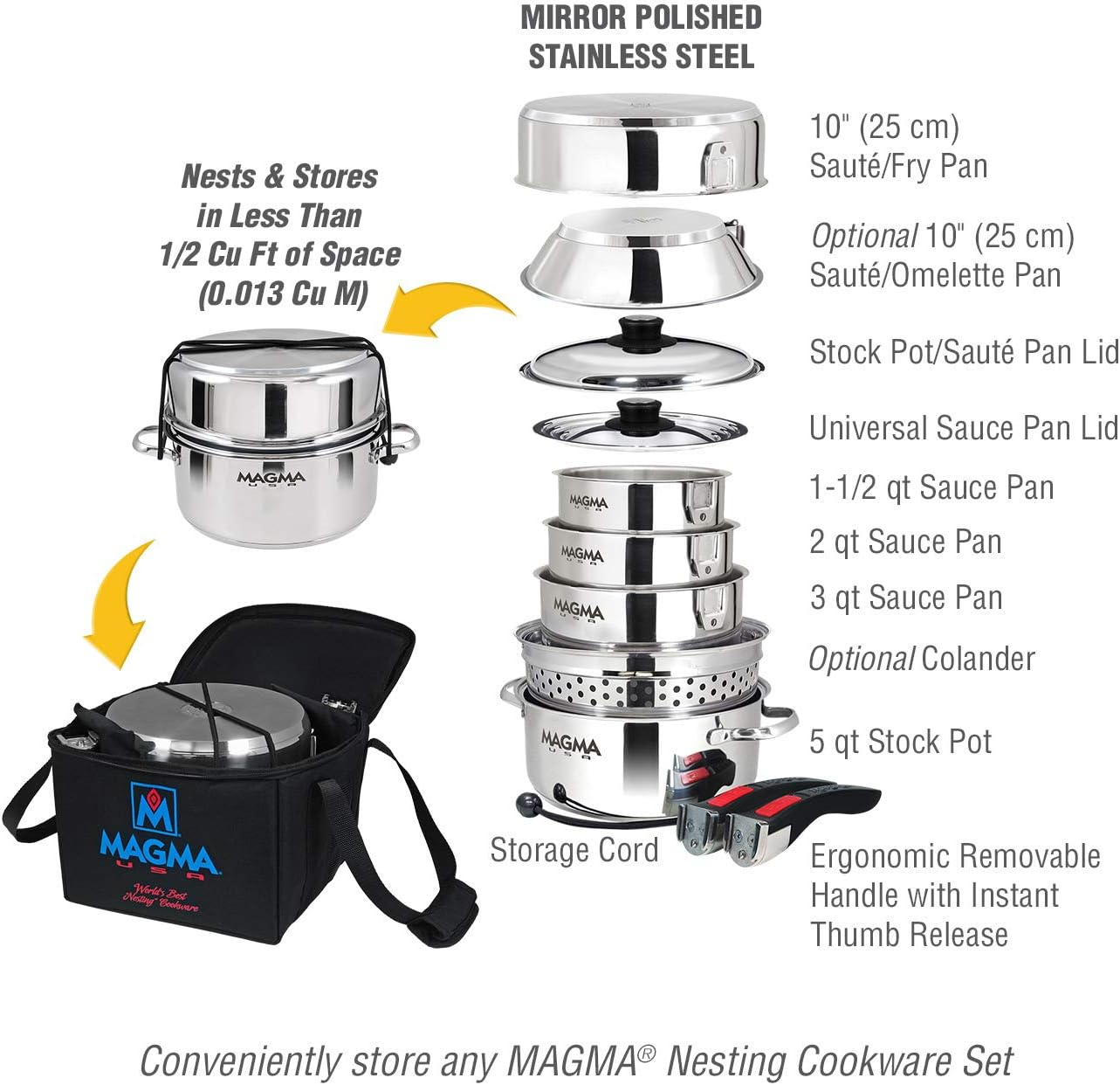 Padded Nesting Cookware Storage/Carry Case