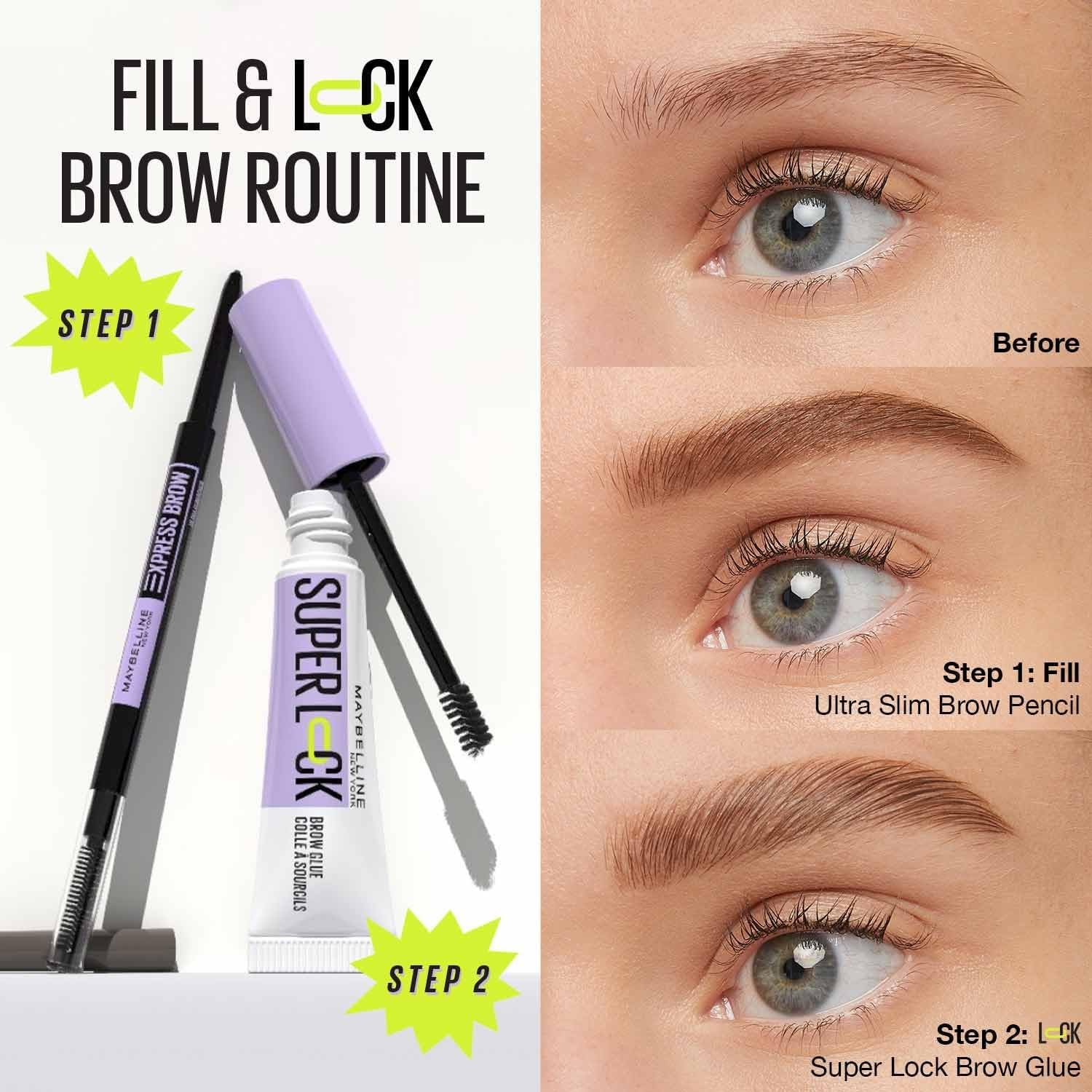 Maybelline Super Lock Brow Glue, Deep Brown, 7 Ml - Deep Brown image number 6