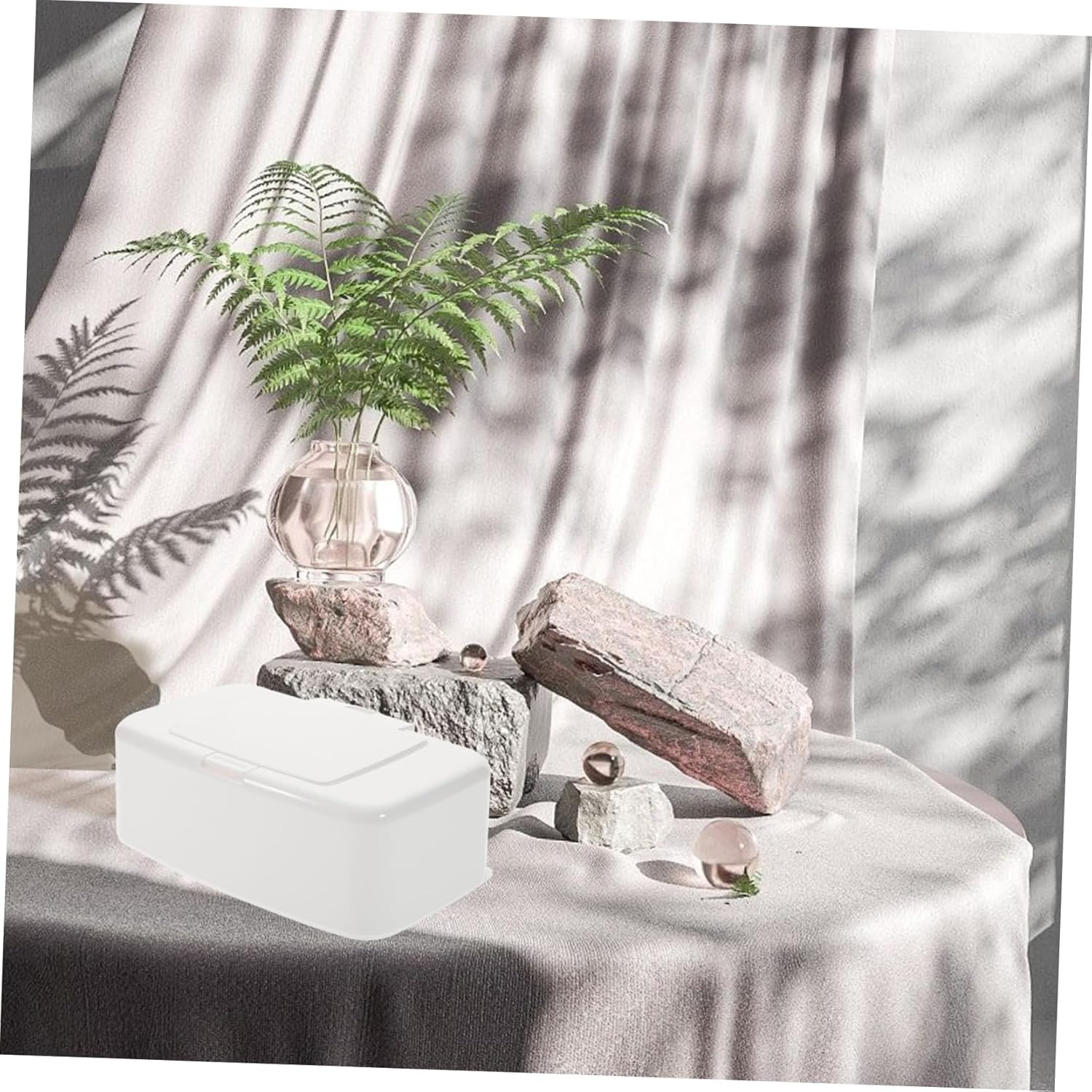 Button Type Wet Wipes Box Dispenser for Travel and Home Use Lid and Storage Function for Kitchen and Bathroom Organization image number 1