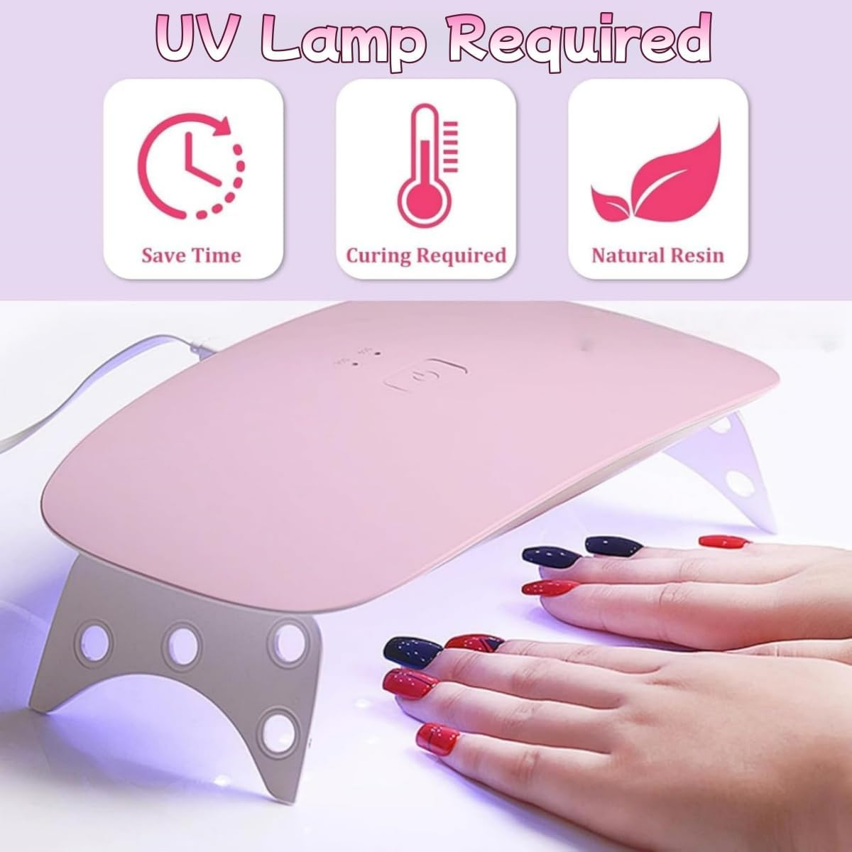 Hpessoterr 4Pcs Solid Solid Color Gradient Full Wrap Nail Polish Stickers,Diy Gel Nails Semi-Cured UV Nail Strips(64Pcs,Pink/Blue-Gray/Light Pink/White) image number 1