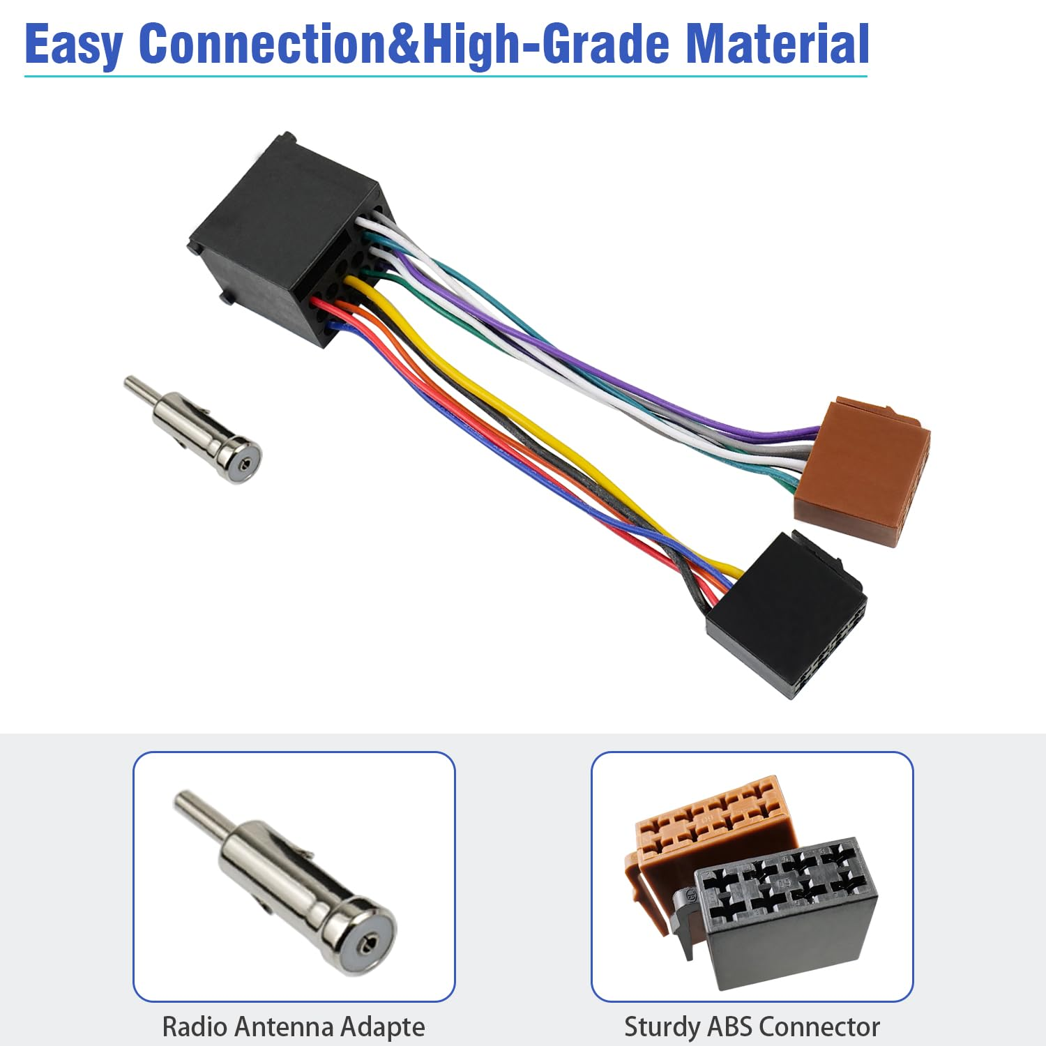 Jayubien Radio Harness for BMW Stereo Wiring Harness Compatible with BMW 3 5 7 E30 E36 E46 E34 E39 Z3 Z8 Car Antenna Wire Adapter image number 3