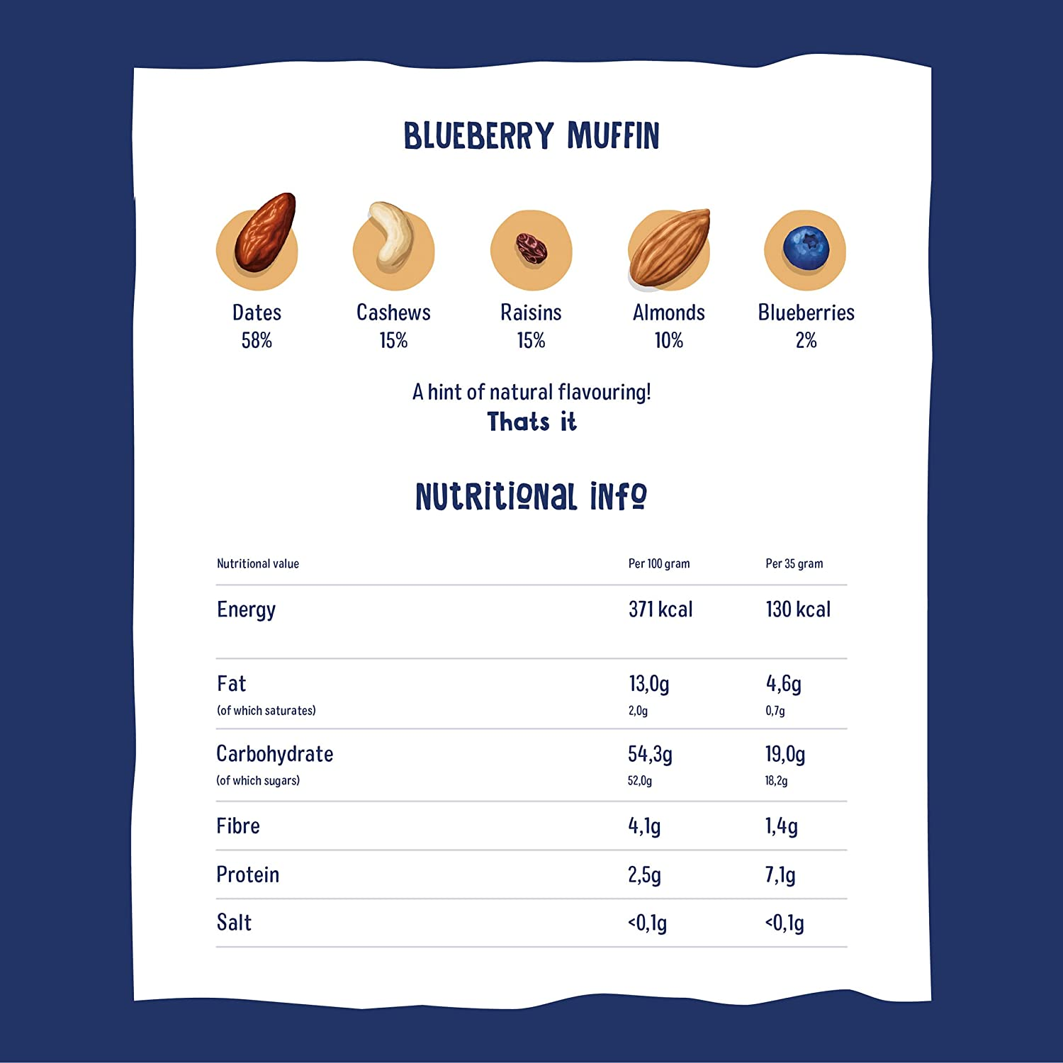 Nakd Blueberry Muffin Natural Snack Bar 35G (Pack of 18)