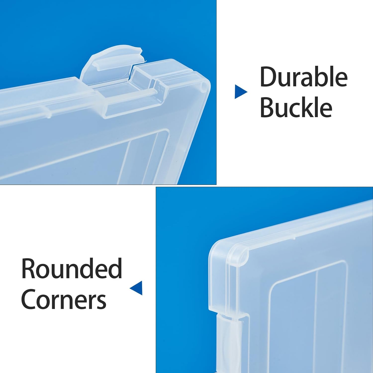 Mickiewicz 4 Pack A4 Paper Storage Box, 8.5 X 11 Project Case for US Letter, Thick Scrapbook Storage Box Craft Storage Box Art Supplies Storage and Organization, Board Game Storage and Organizers image number 4