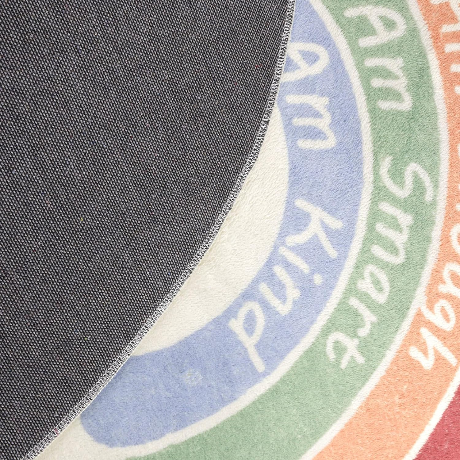 Topotdor Boho Rainbow round Rug,Washable Kids Rug Ultra Soft Colorful Nursery Rug for Calming Corner Home Bedroom Playroom Decor,47" Round image number 3