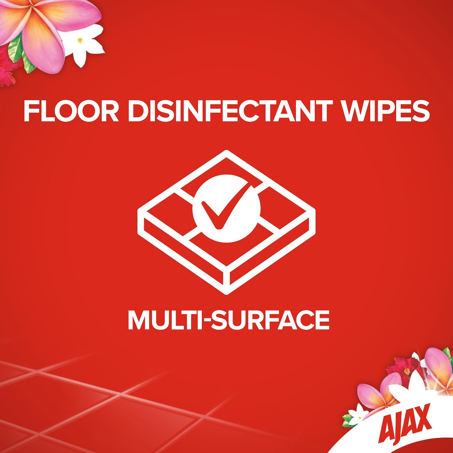 Ajax Floor Cleaner Multi-Surface Disinfectant Wipes Tropical Breeze, 26 Wipes image number 1