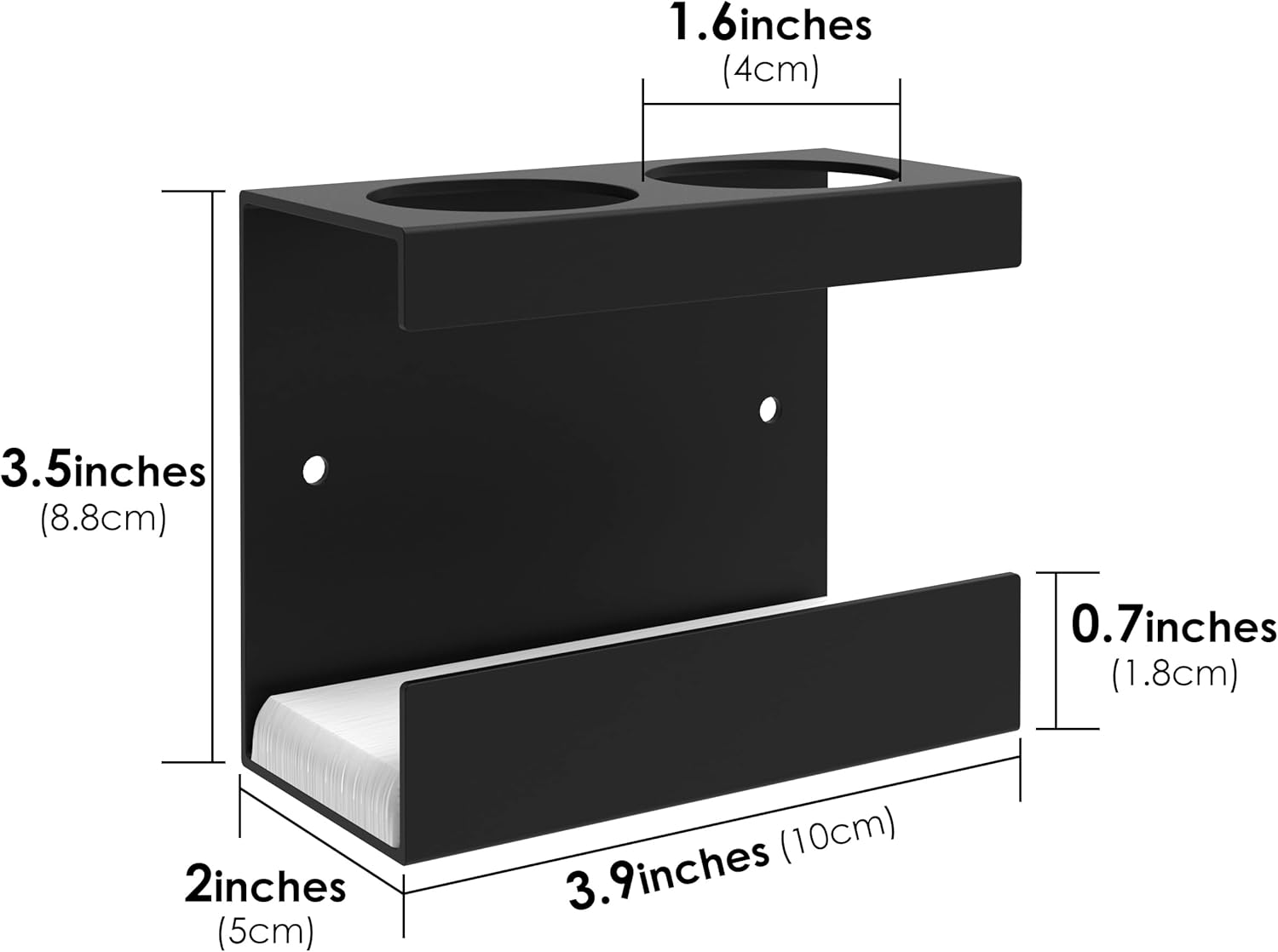 Linkidea Wall Mount Electric Toothbrush Holder for Bathroom, 2 Slots Aluminum Alloy Power Toothbrush Hanger, Self Adhesive Brush Organizer Compatible with Oral-B Io Series (Black) image number 1