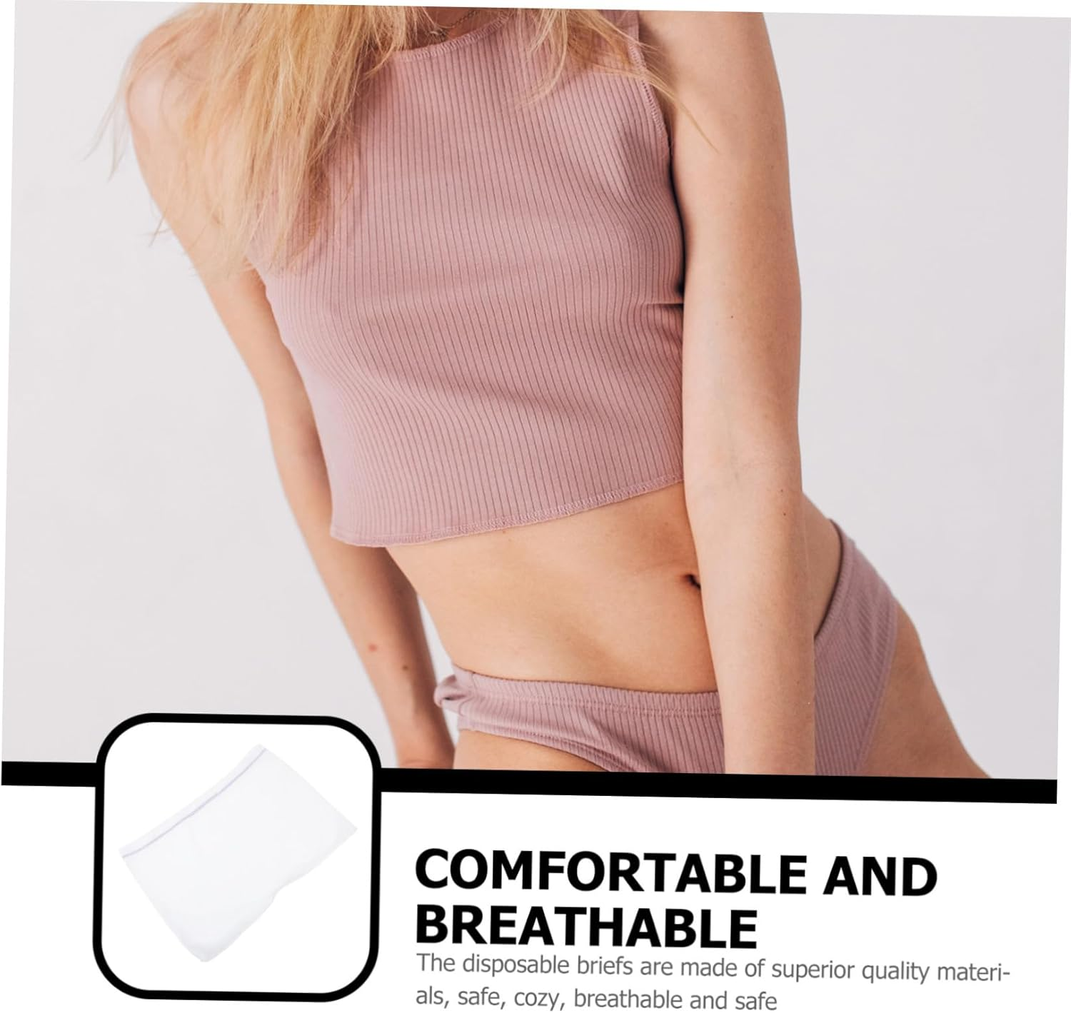2Pcs Disposable Women Underwear Nursing Briefs Soft Sanitary Pants Portable Maternity Care Postpartum Use XXL White image number 2