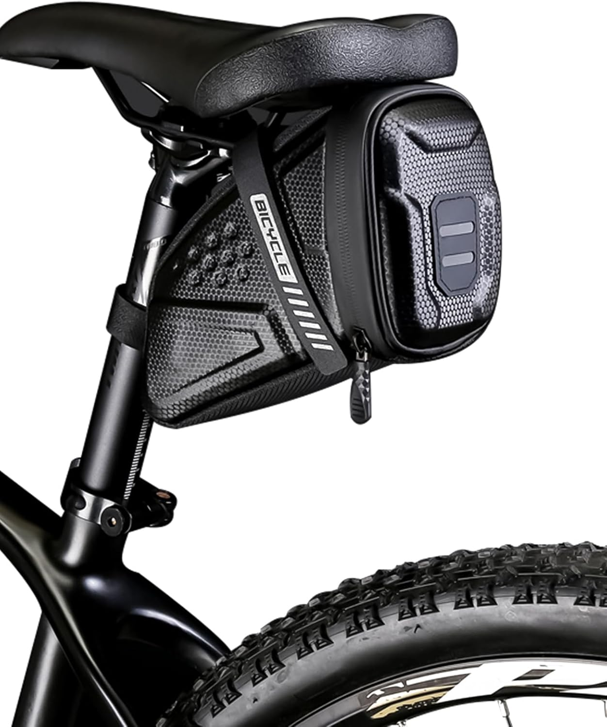 Bike Phone Mount Bag EVA Hard Shell Waterproof TPU Touchscreen Front Frame Bag with Sunshade Fits Phones Smaller than 6.8 Inches (Tail Pack)