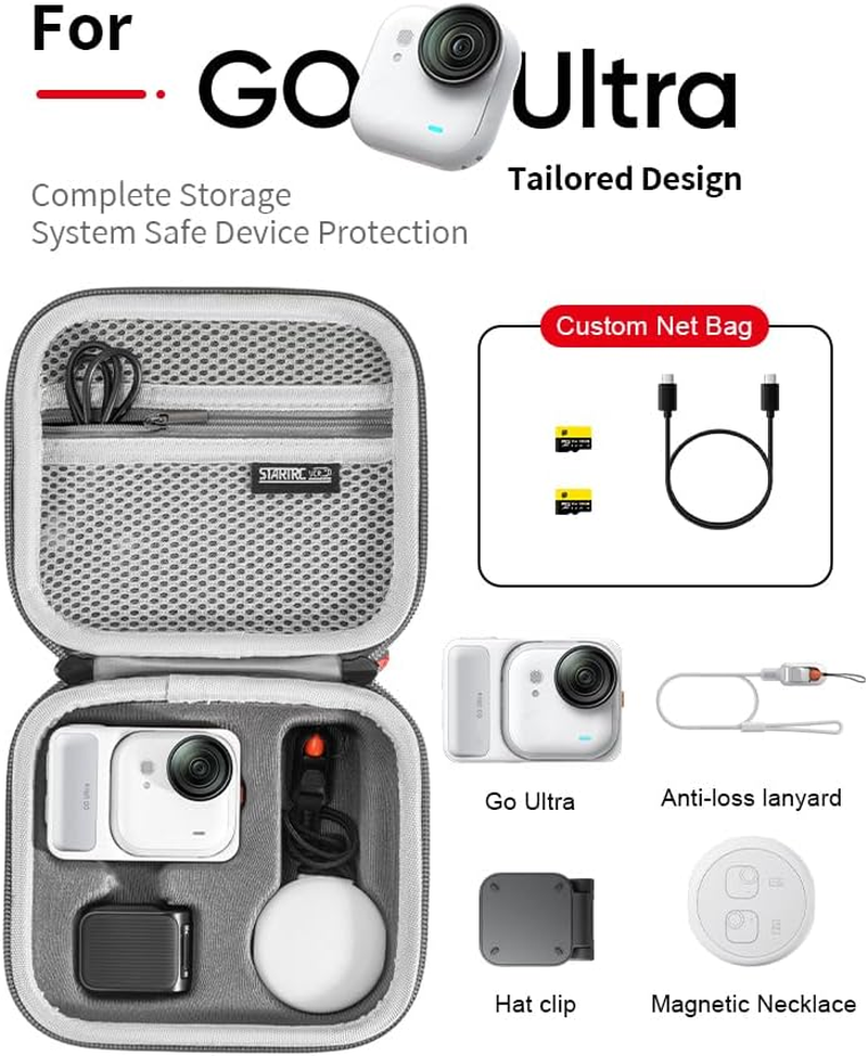 Cochanvie Hard Shell Case for Insta 360 GO Ultra - Protective Carrying Bag for Action Camera & Accessories | Vlogging Travel Storage image number 4