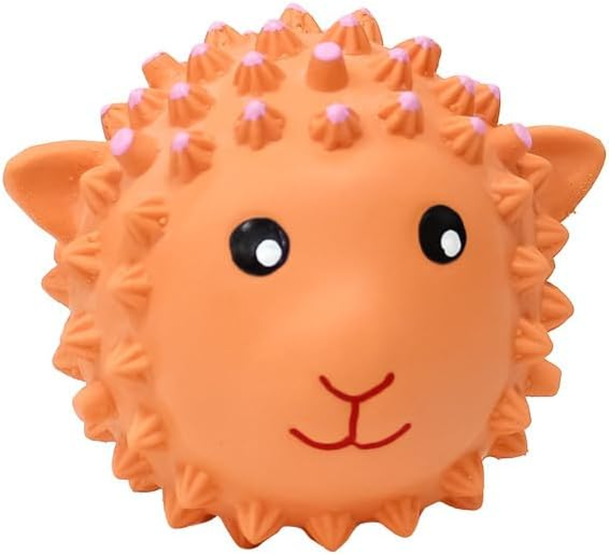2 Pack Squeaky Dog Toys Interactive Latex Squeak Fetch Play Animal Balls Spiky Soft Rubber Puppy Teeth Clean Pet Toy for Small Medium Dogs (Style1, One Size) image number 2
