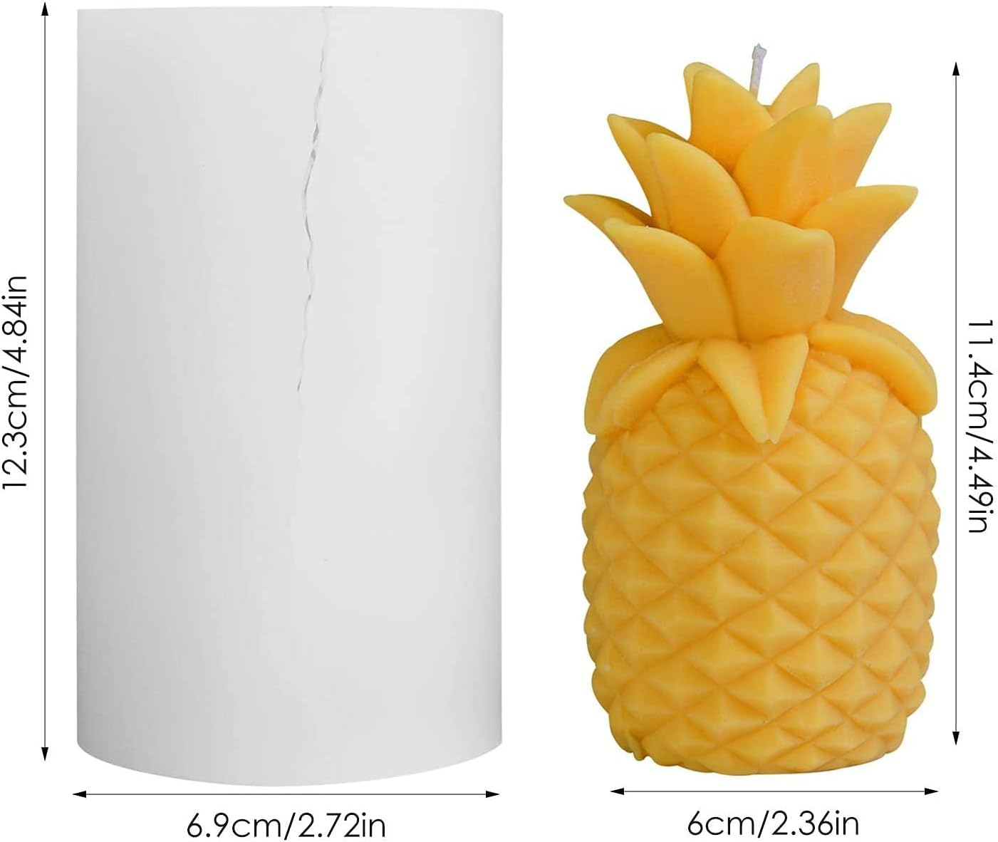 Candle Silicone Molds for Candle Making, 3D Simulation Fruit Mold Art Sculpture DIY Aromatherapy Plaster Mould image number 4