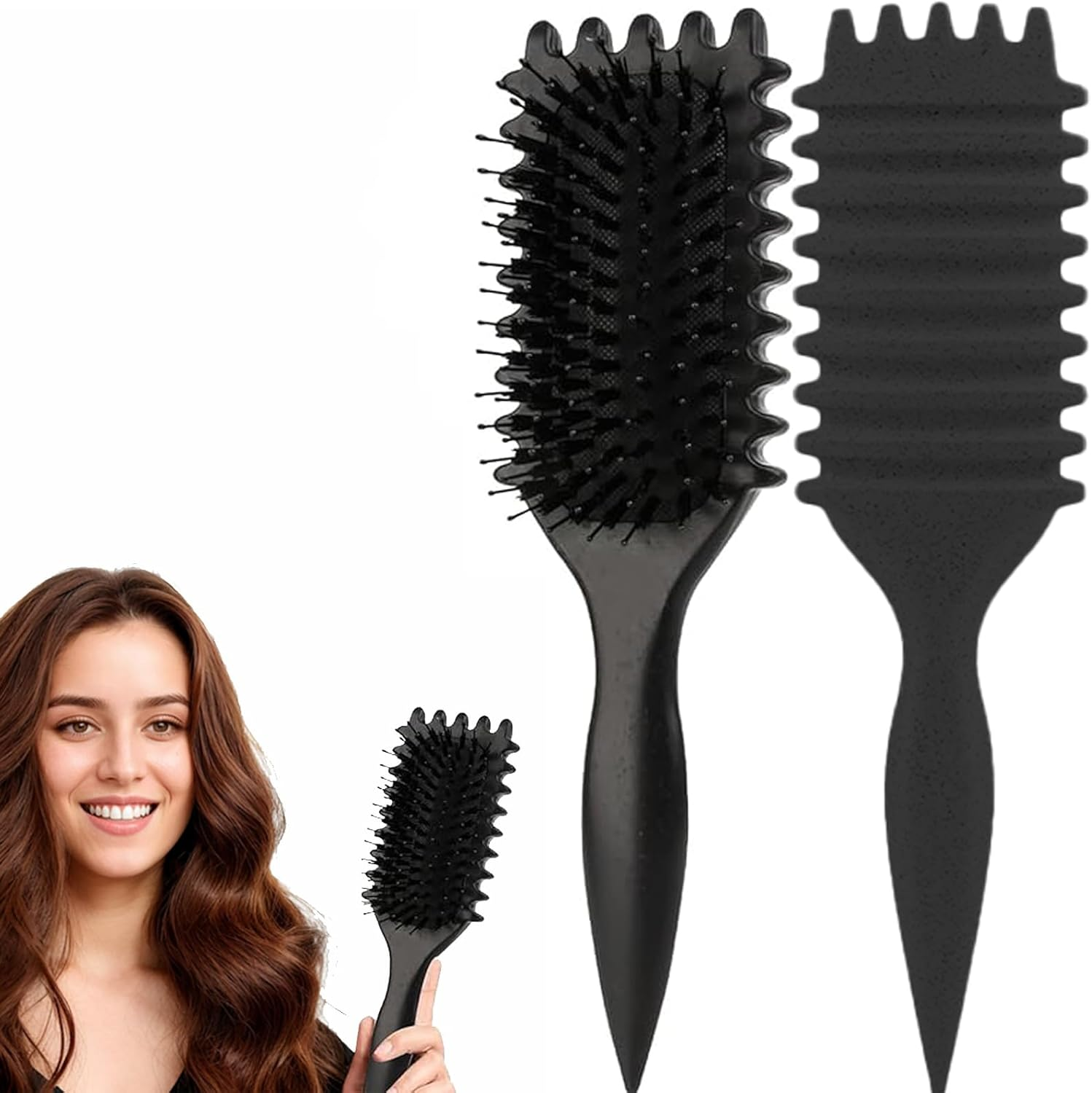 Maxmana Secret Curl Defining Brush, Curly Styling Hair Brush for Detangling, Combing, Shaping and Defining Curls for Women and Men, Less Pulling, Reduces Pulling and Separation image number 3