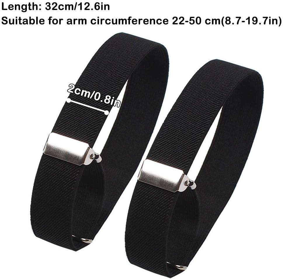 Elastic Adjustable Armbands Anti-Slip Shirt Sleeve Holders Arm Shirt Garters Hold up Sports Armband Strap for Women and Men, 1/3/4 Pairs - 4 Pairs image number 3