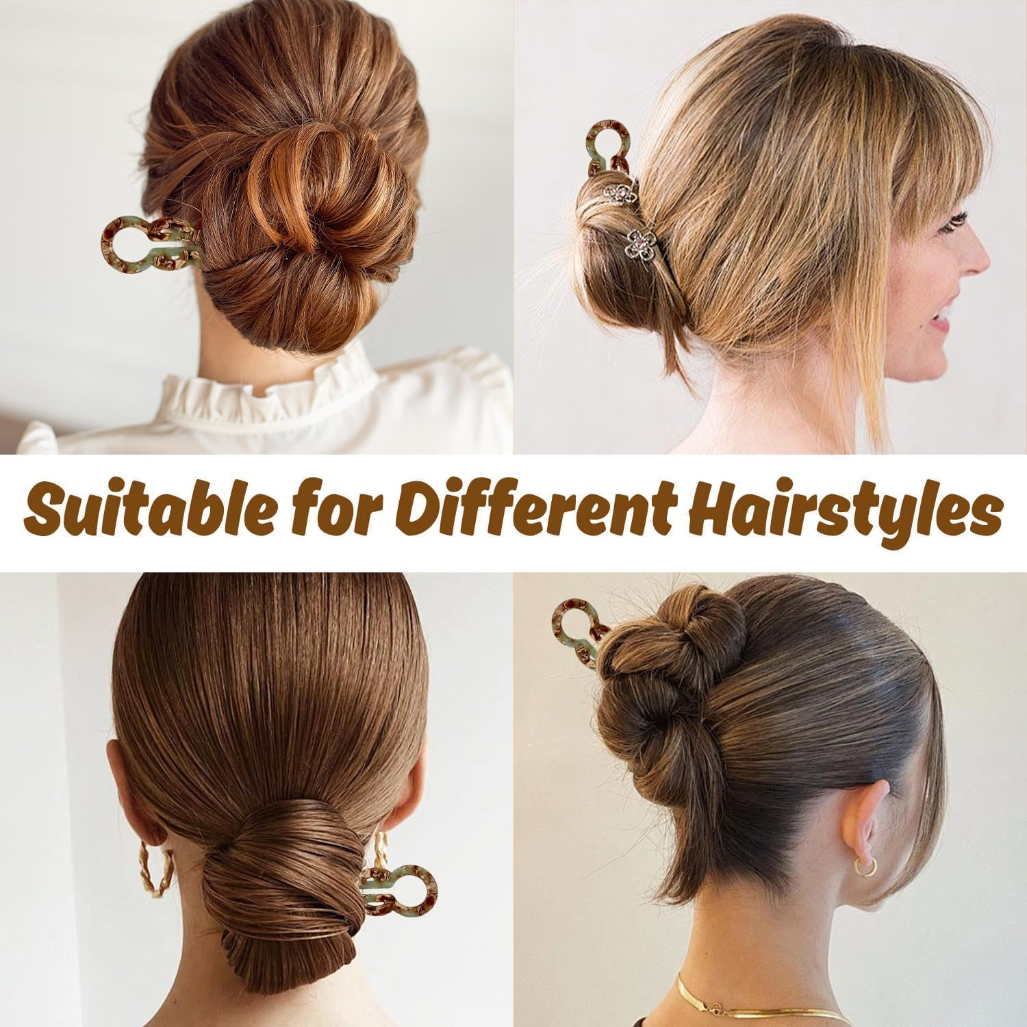 Lialys Hairpins Prestige Hair Pins, 3Pcs U-Shaped Lialysoff Hair Clips, Double Grip Prestige Lialys Hairpins for Women and Girls