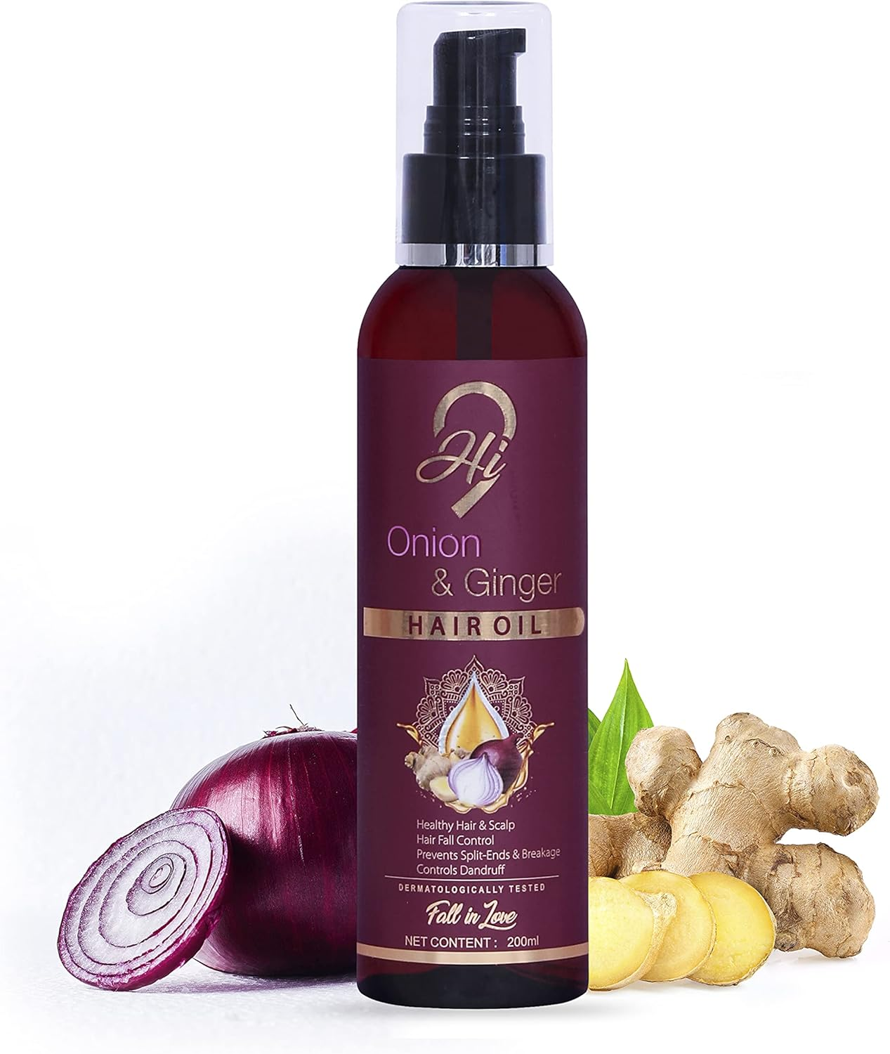 Hi9 Onion & Ginger Hair Oil, Hair Fall Control Healthy Hair image number 3