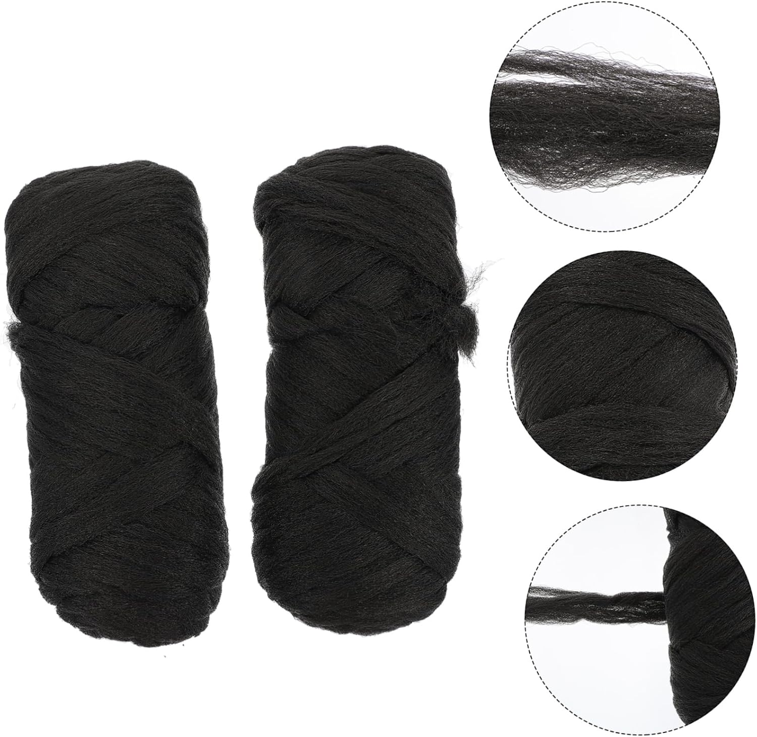 Healeved 2 Rolls Brazilian Wool Braid Hair Accessories Braid Hair Wire Hair Accessory Women Styling Wig Braid Hair Line Hair Extensions Line Long Realistic Wig Long Straight Hair Wire image number 3