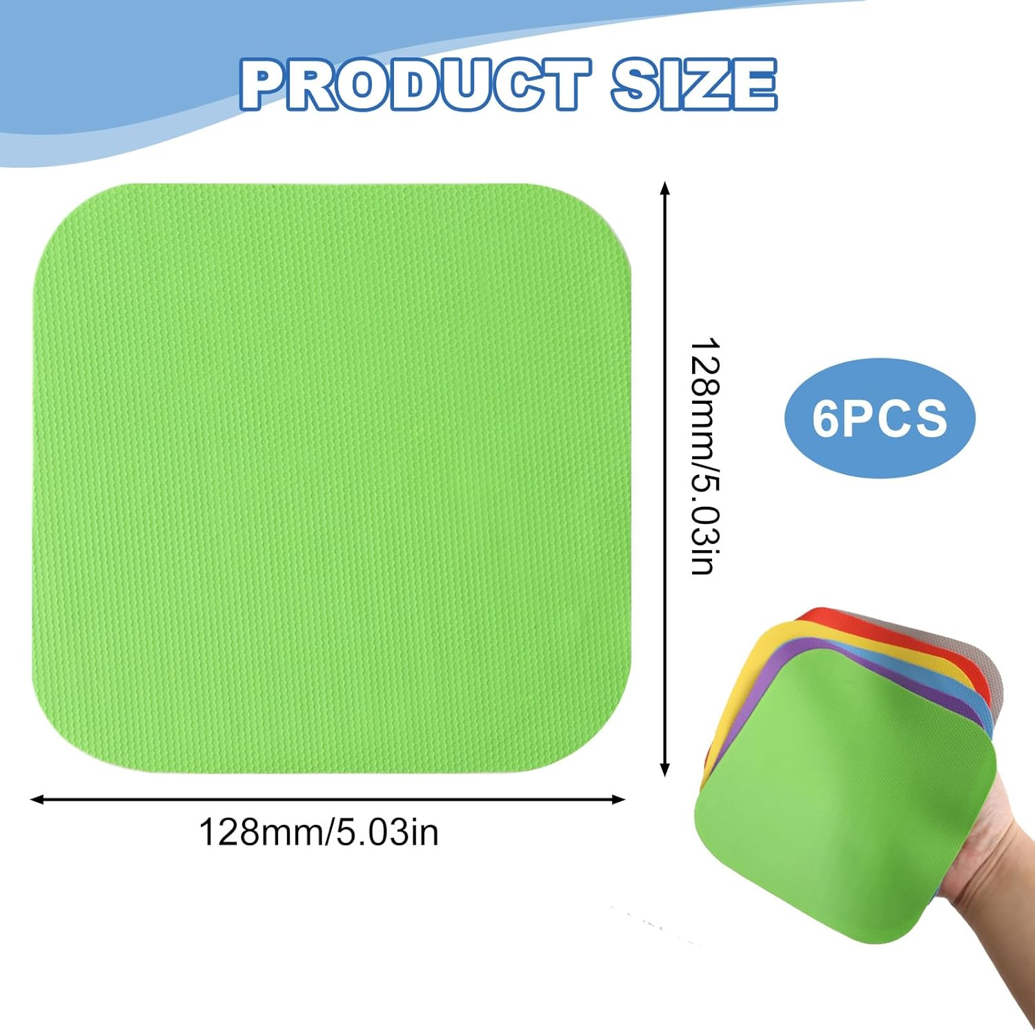 6 Pcs Silicone Jar Opener Pad Color Set, Square Gripper Cushions for Opening Jars with Ease, Ideal for Weak Hands, Seniors, Elderly & Kids, Premium Grip & Durable Rubber-Free Design image number 4