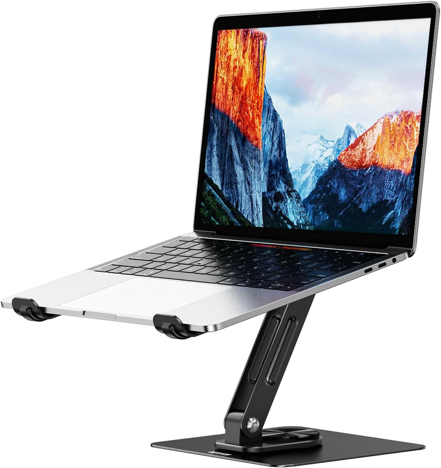 BESIGN LS12 Laptop Stand with 360&deg; Rotating Base, Ergonomic Adjustable Notebook Holder, Riser Holder Computer Stand Compatible with Air, Pro, Dell, HP, Lenovo More 10-14" Laptops (Black) image number 2