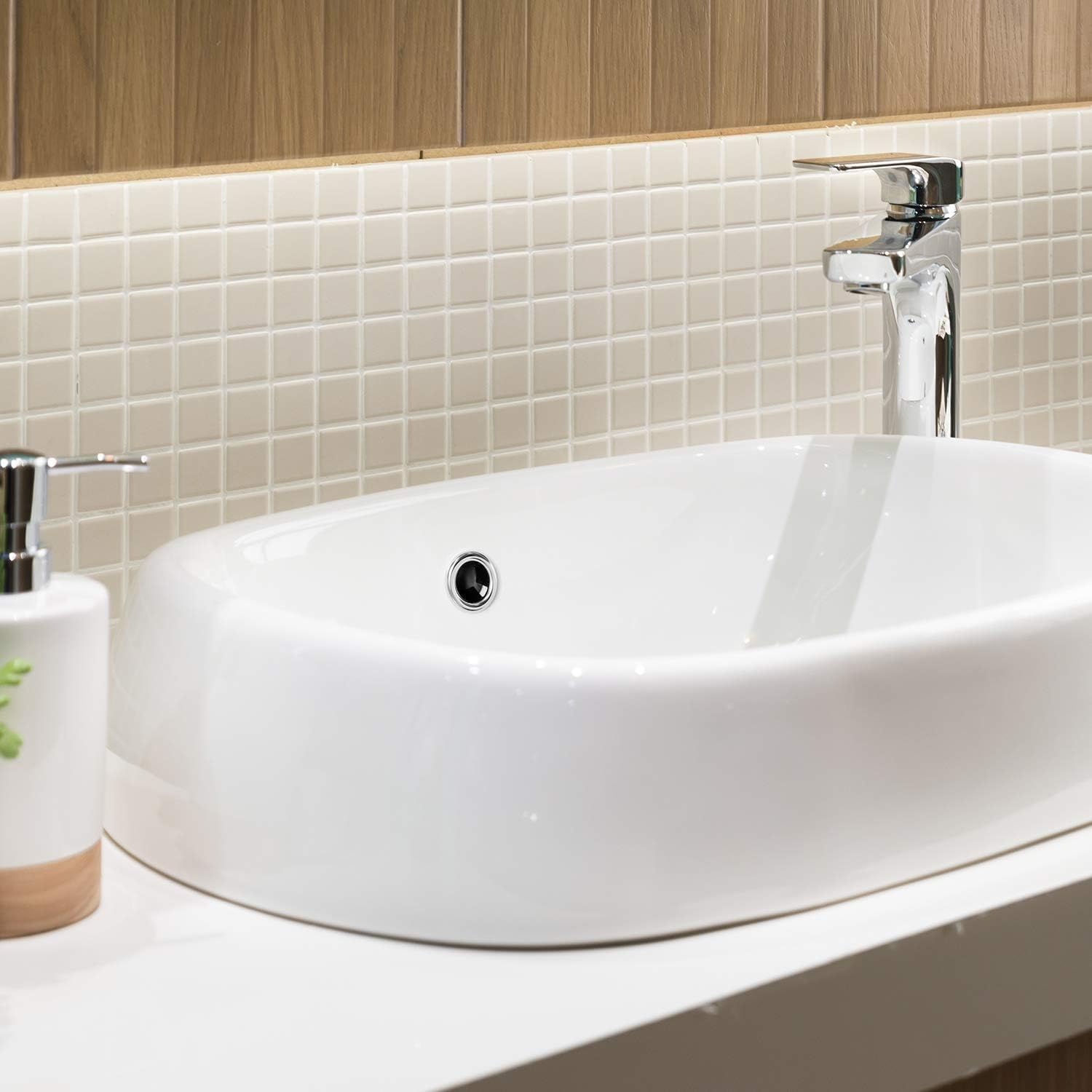 12PCS Sink Overflow Ring Sink Hole round Overflow Trim Cover Drain Cap Fit for 22-24Mm Overflow Hole Diameter Kitchen Bathroom Sink Accessories