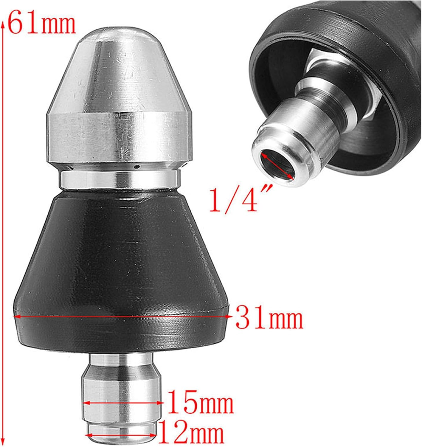 2025 Sewer Cleaning Tool - High Pressure Nozzle with Drain Augers for Sewer Pipe Dredging Cleaning and Pipe Unclogging Drain Clog Remover Pipe Cleaner