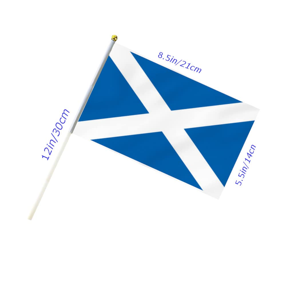 10 PCS Handheld Scotland Flag,8.5&times;5.5 Inch Hand Held Mini Scottish Flags Banner for Indoor Outdoor Parade Waving the Tlag and Shouting
