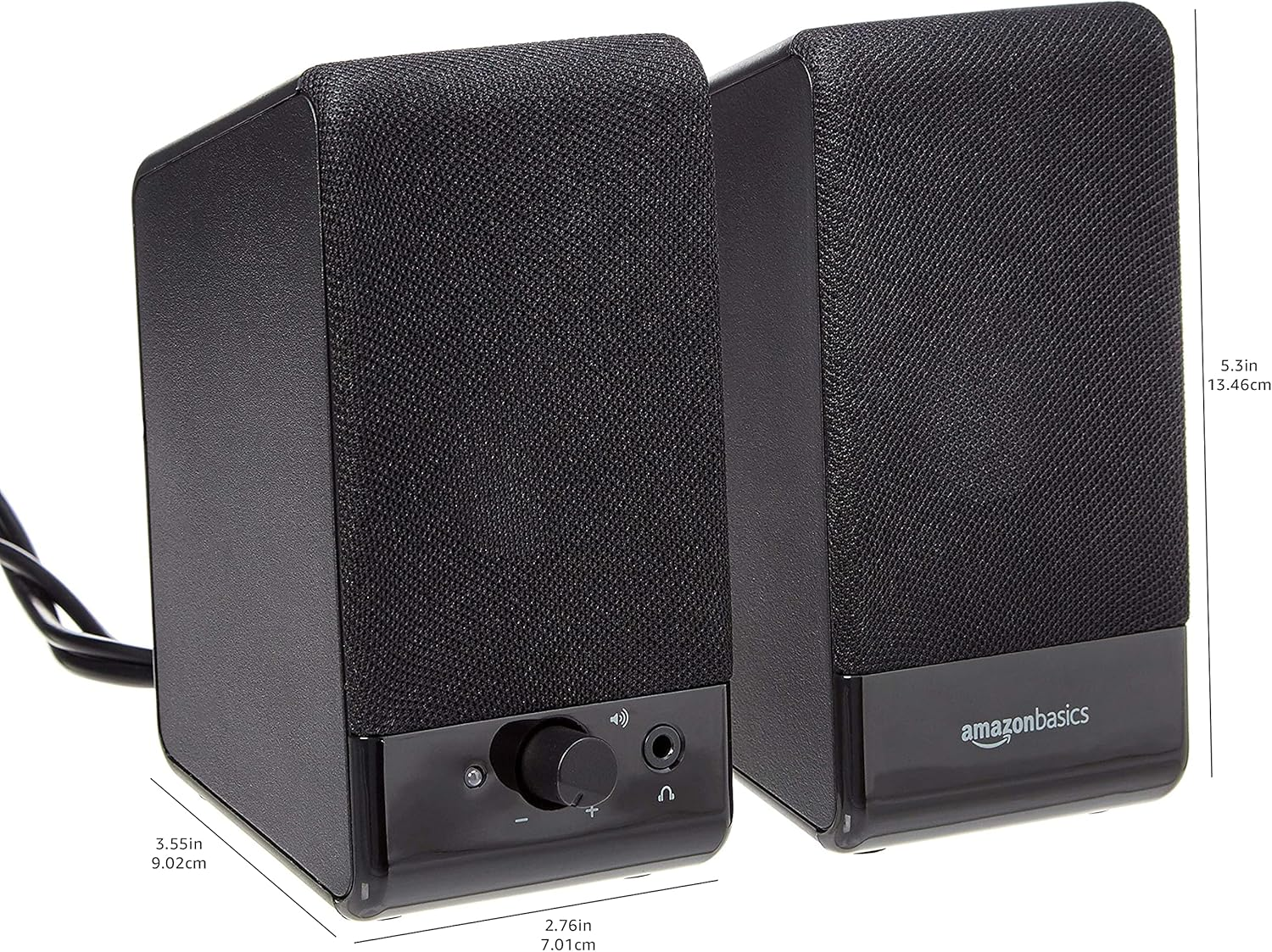 Amazon Basics Usb-Powered Computer Speakers for Desktop or Laptop PC with Volume Control, Plug-N-Play, Black image number 6