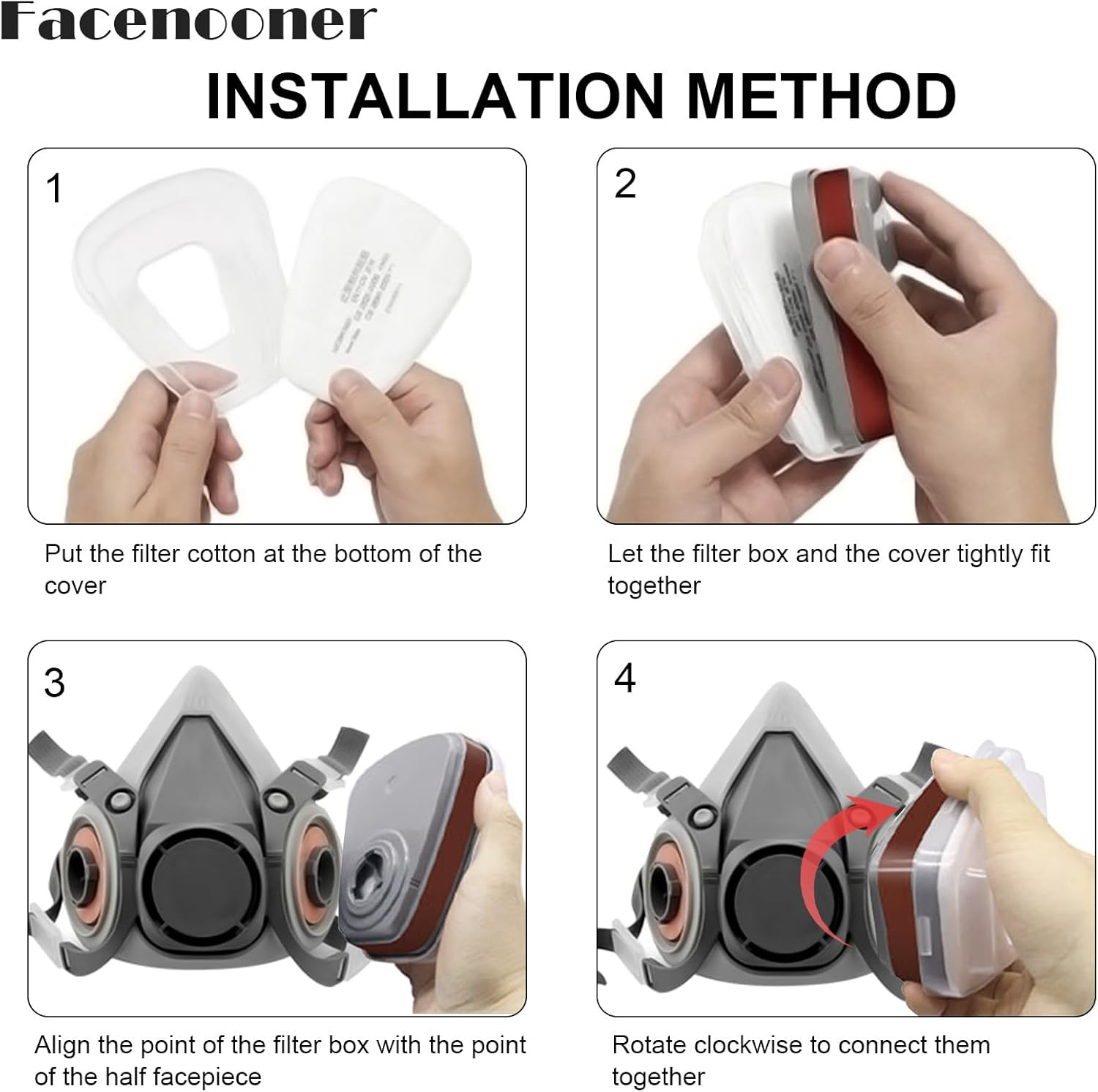 Respirator Mask,Safety Dust Face Cover,Dust Face Cover Paint Face Cover,Gas Mask with Filter,For Paint,Dust and Formaldehyde,Soft Silicone Face Seal, Light Weight,Good View image number 1