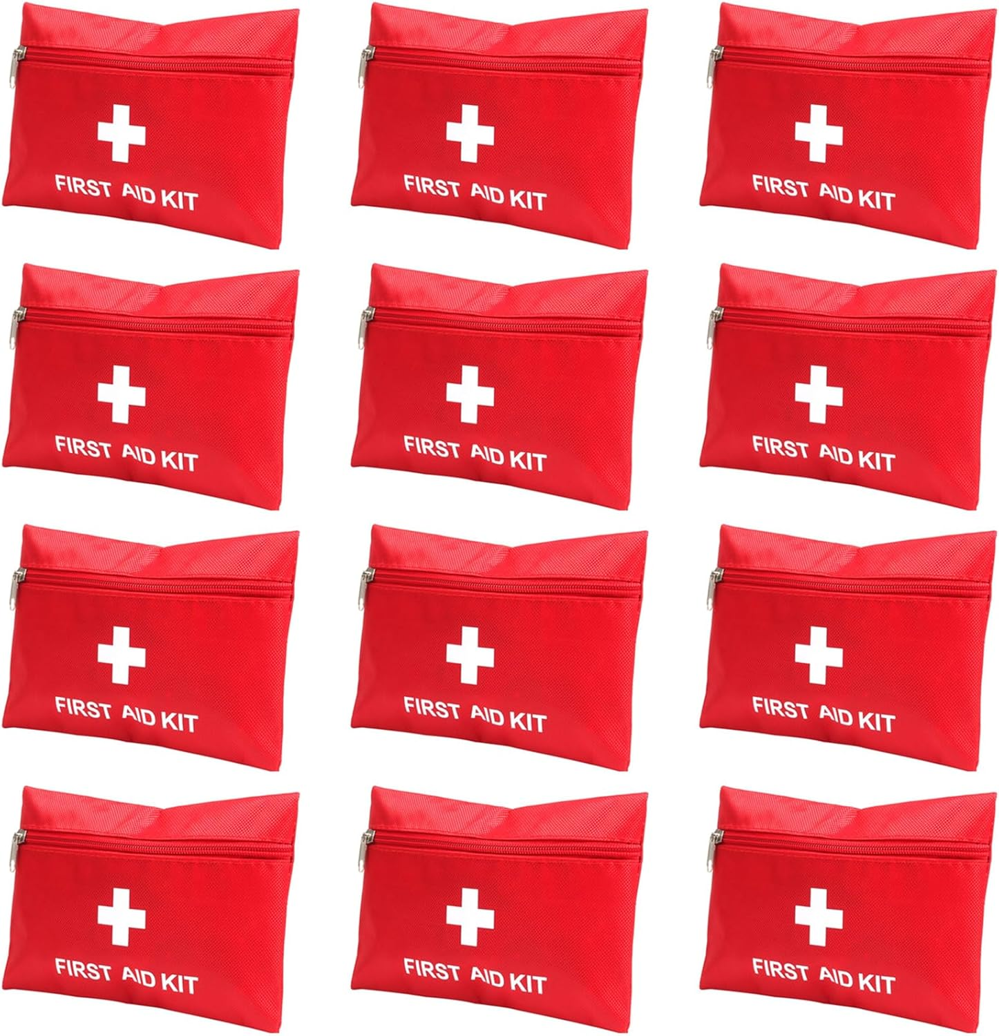 Red First Aid Bag Empty First Aid Kit Empty Mdeical First Aid Pouch Small Mini for First Aid Kits Pack Emergency Hiking Backpacking Camping Travel Car Cycling (12)