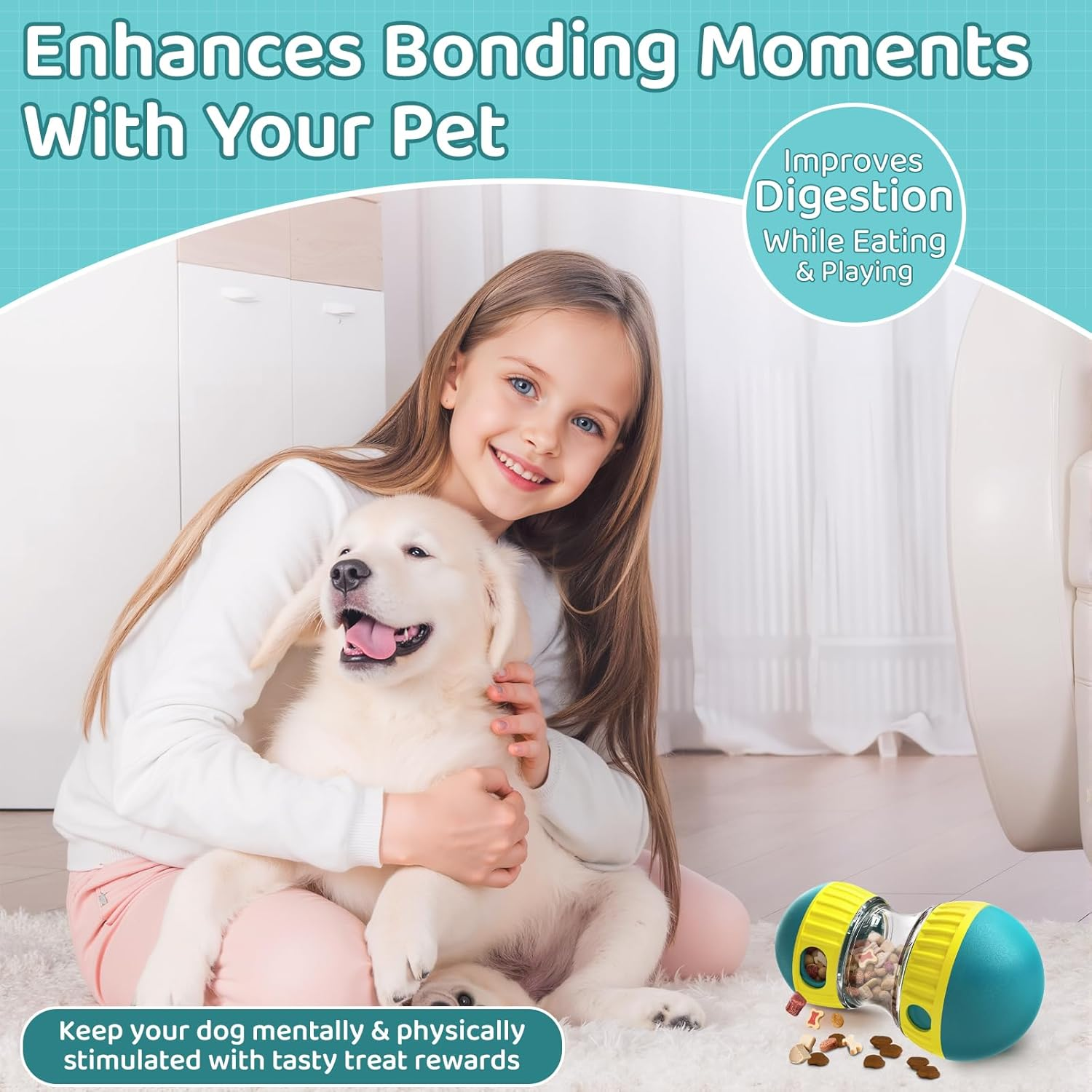 LOVELEDI Interactive Dog Puzzle Toys - Treat Dispensing Dogs Ball for Boredom, Food Dispenser Tough Slow Feeder for Small, Medium, Large Dogs, Puppy Enrichment Training Chase Toy to Keep Them Busy image number 2