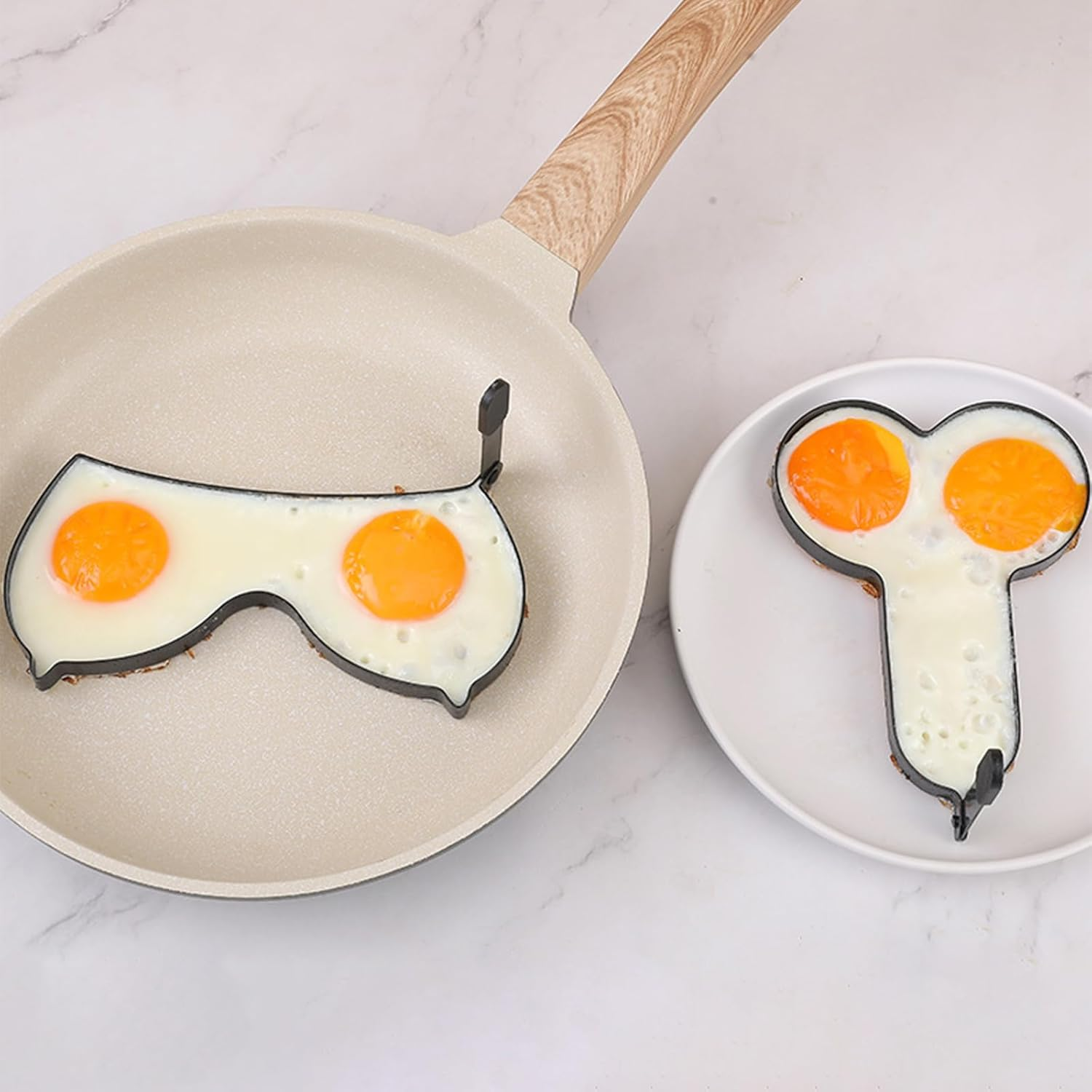 Mineens 2PCS Funny Egg Fryer &ndash; Stainless Steel Cooking Ring with Retractable Handle,Non-Stick DIY Egg Fried Mould for Pancakes, Omelettes & Muffins,Creative Kitchen Tool, Easy to Clean & Reusable image number 6