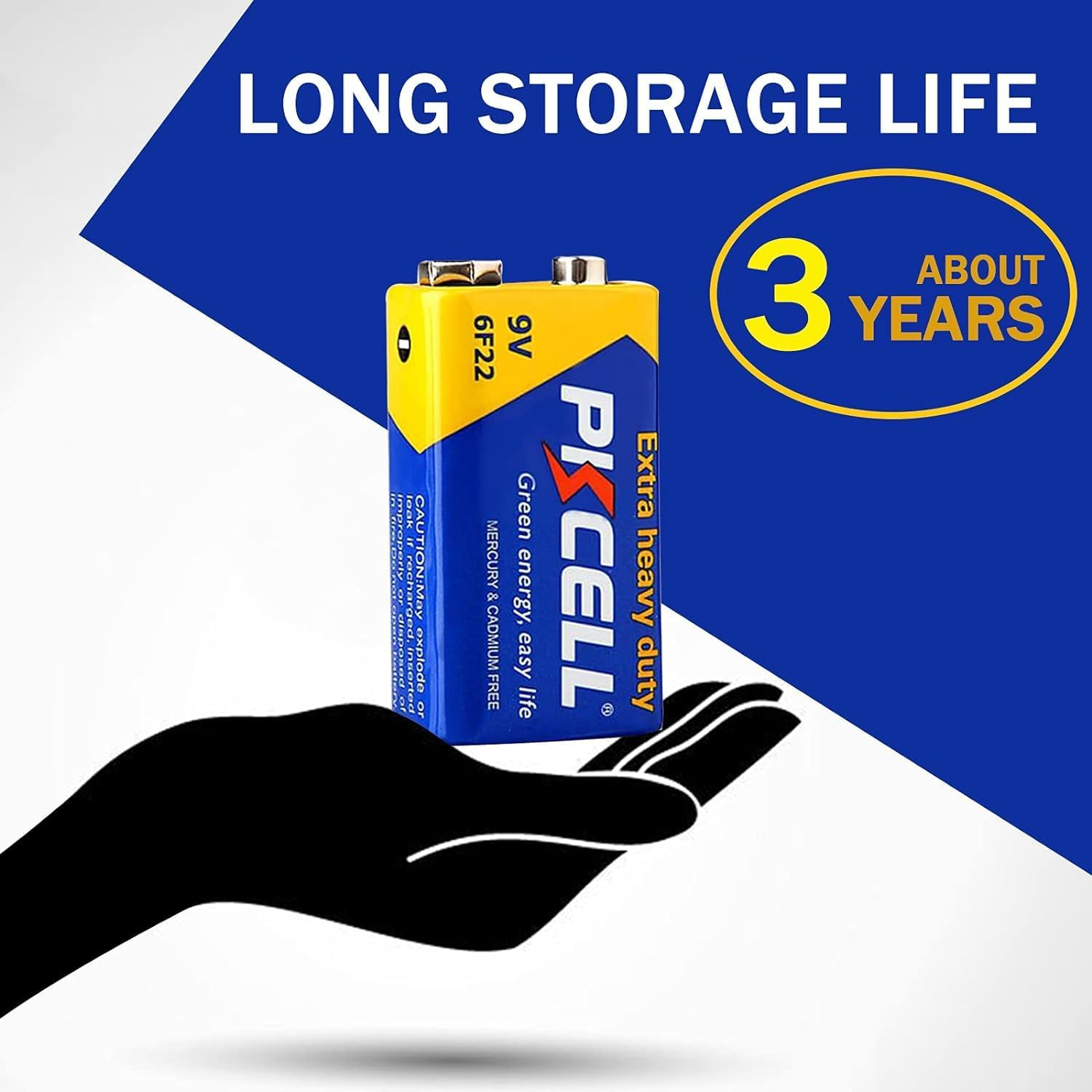 PKCELL Batteries 9V 6F22 High Performance Square Battery for Smoke Detectors, Remote Control Car, Pack of 24 image number 5