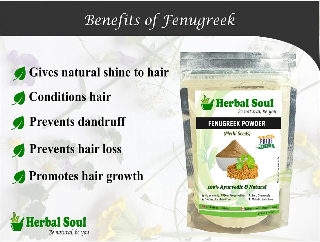Herbal Soul Combo of Reetha Powder + Shikakai Powder + Fenugreek Powder | 300 Gm image number 6