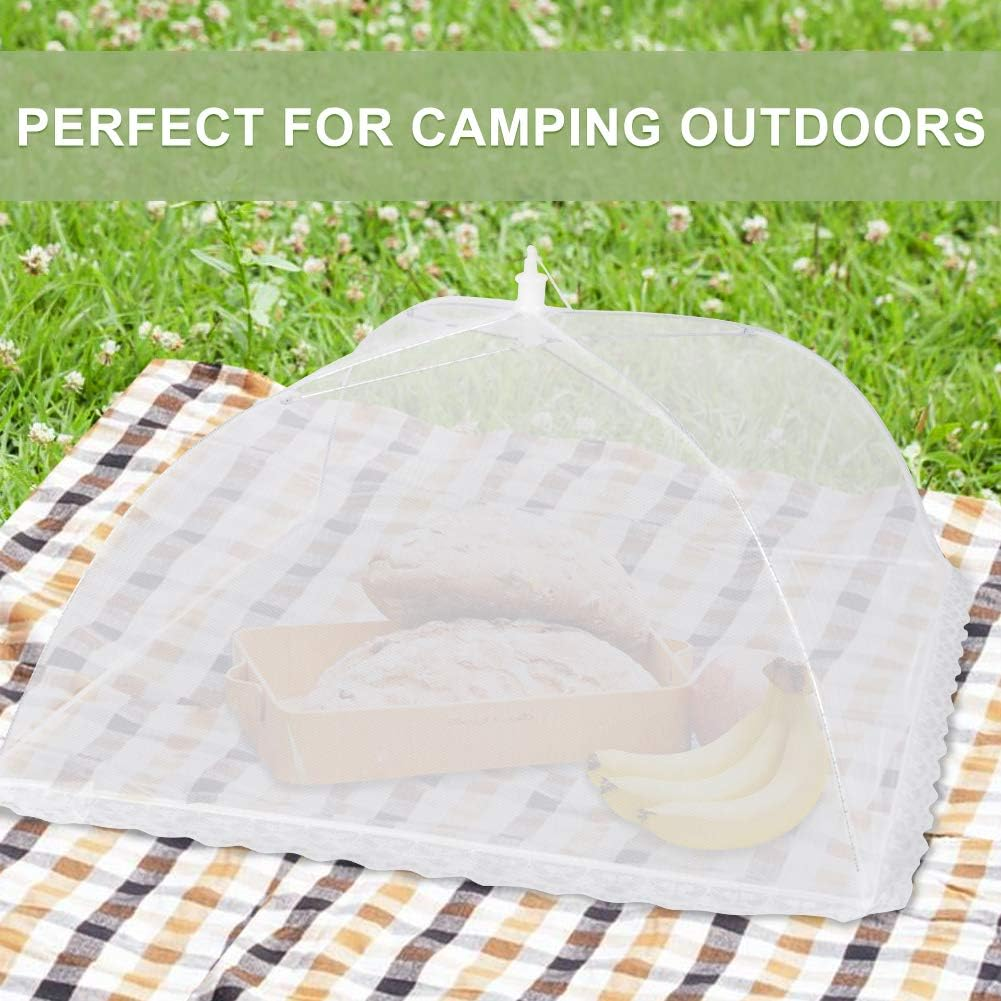 Onarway 3 Pack Food Serving Tents 14 Inch Pop-Up Encrypted Mesh Food Covers, Keep Flies Bugs Mosquitoes Away, Fine Net Screen Umbrella for Outdoors, Parties Picnics, Bbqs, Reusable and Collapsible image number 4