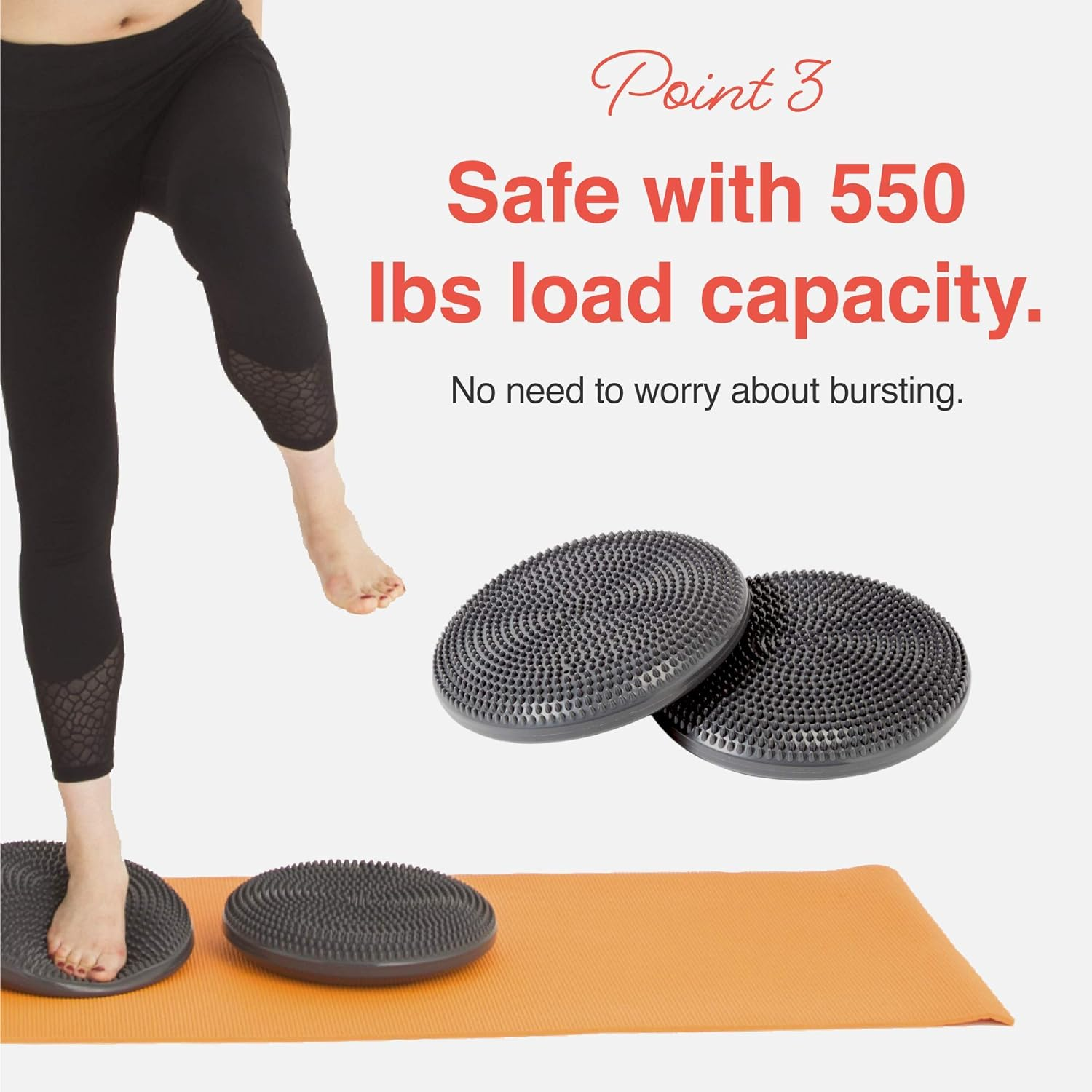 Primasole Balance Disk 2 Pcs Comes with an Air Pump Exercise Disk for Stability Workout13Inch in Diameter 550Lb Load Limit Torso Training Cushion PSS91NH021A image number 4