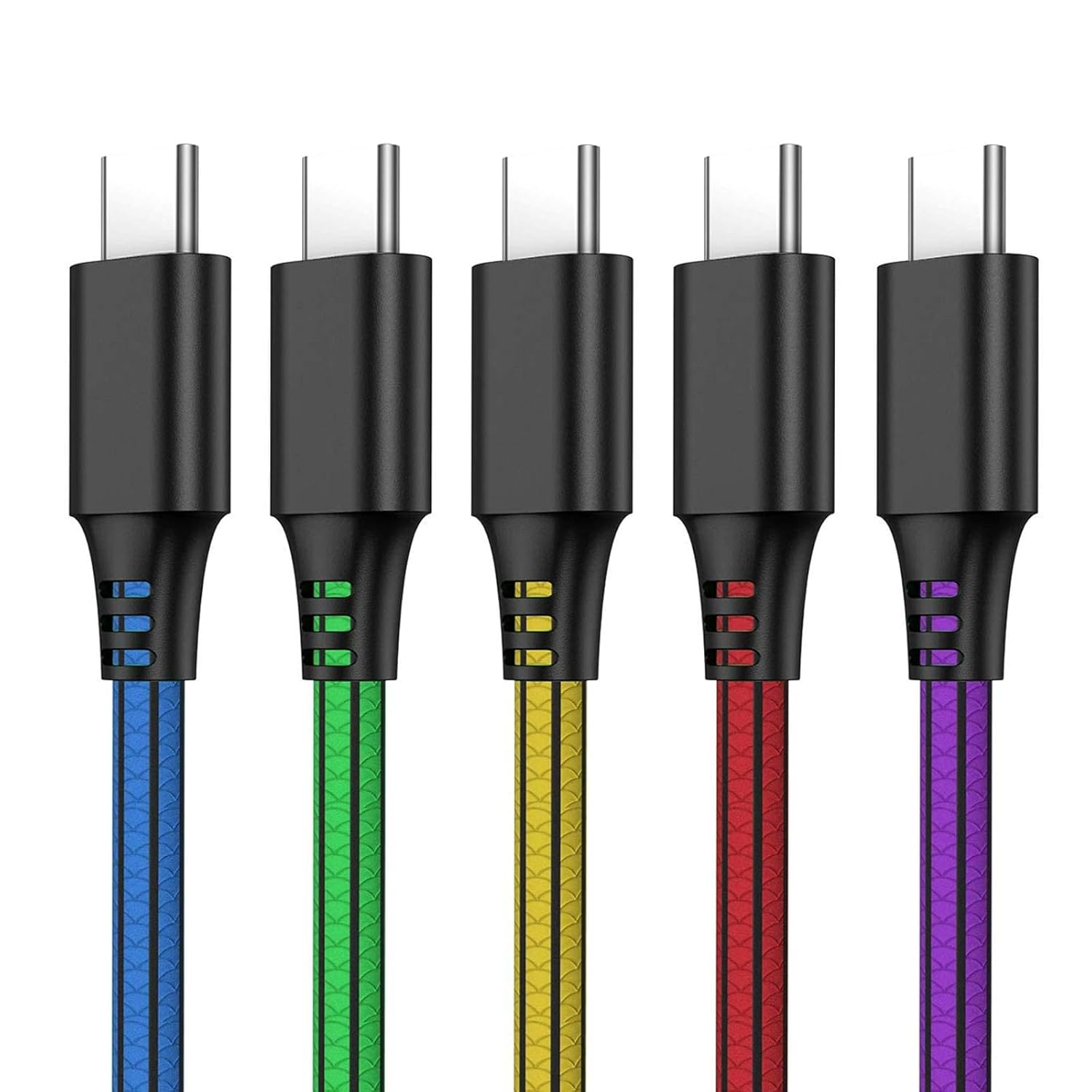 USB Type C Charger Cable,5Pack 2M PVC Rapide Charger High Speed Synchronous Data Transfer for Samsung Galaxy S9+/S9/S8,Note 8,Huawei P10/P9,Oneplus 2/3,Lumia,Nexus 5X/6P,Xiaomi image number 1