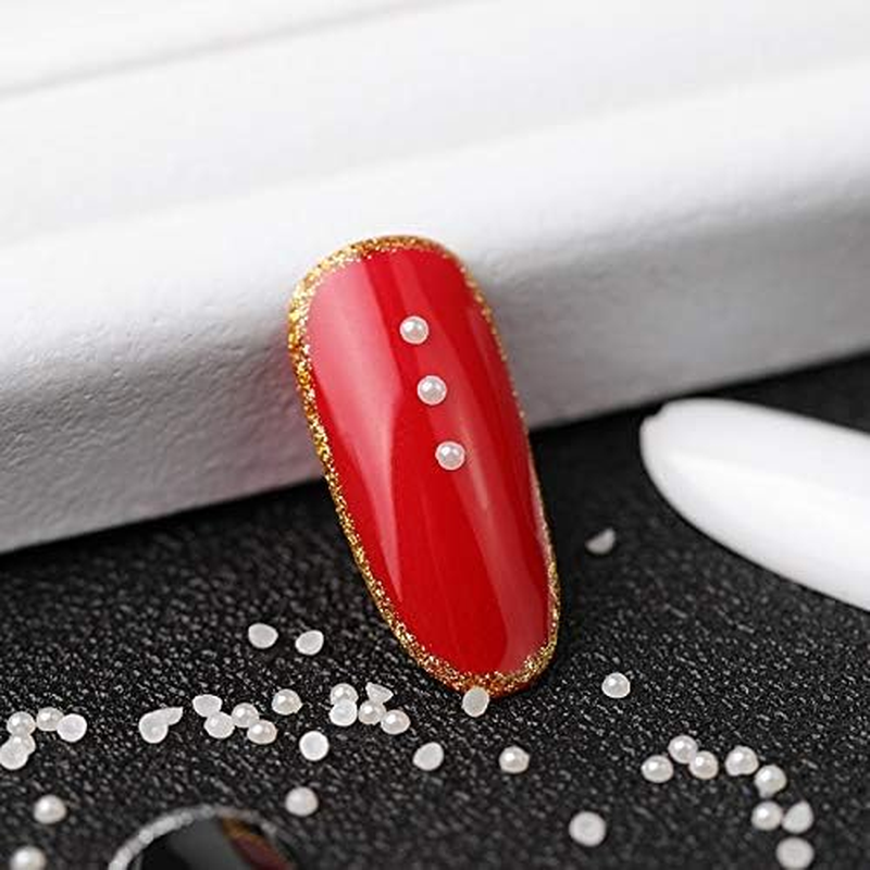 1 Set White Pearl Nail Art Various Sizes Nails Rhinestone Beads Nail Decoration Zhengpingpai image number 3