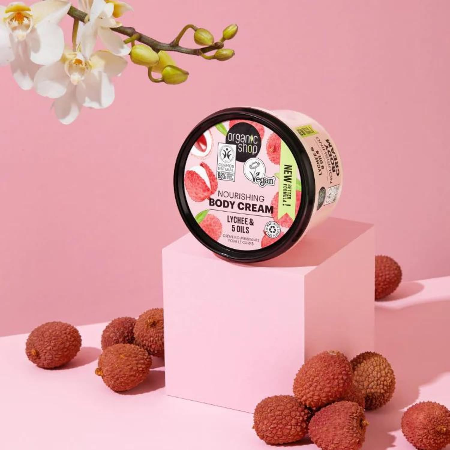 Organic Shop Pink Lychee and 5 Oils Body Cream, 250 Ml image number 3
