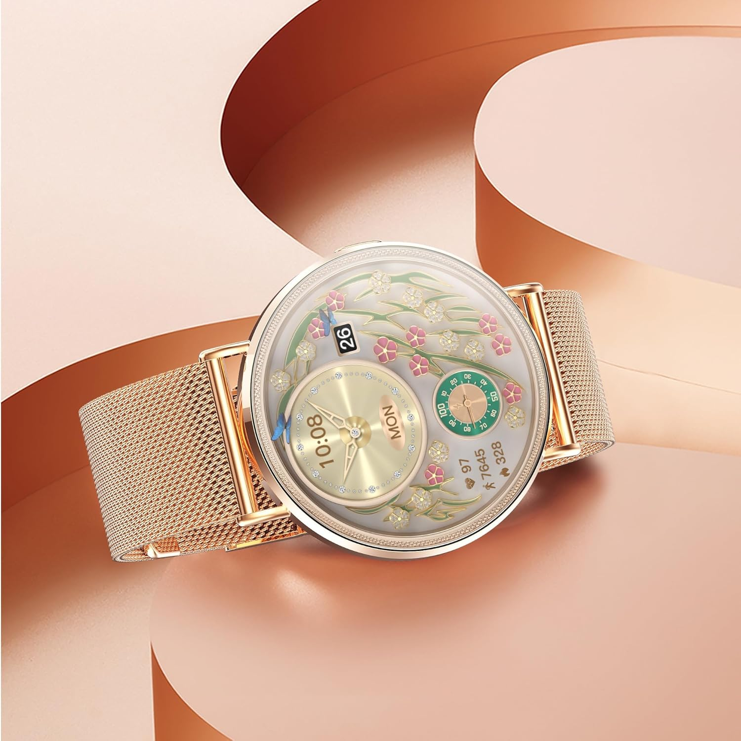 Ultra-Slim Smart Watches for Women(Call/2 Bands/All Metal), 1.32" AMOLED Ultra-Clear Screen Fitness Tracker with Spo2/Heart Rate/Sleep Tracking,Waterproof Smart Watch for Iphone/Samsung/Android - Silver image number 5